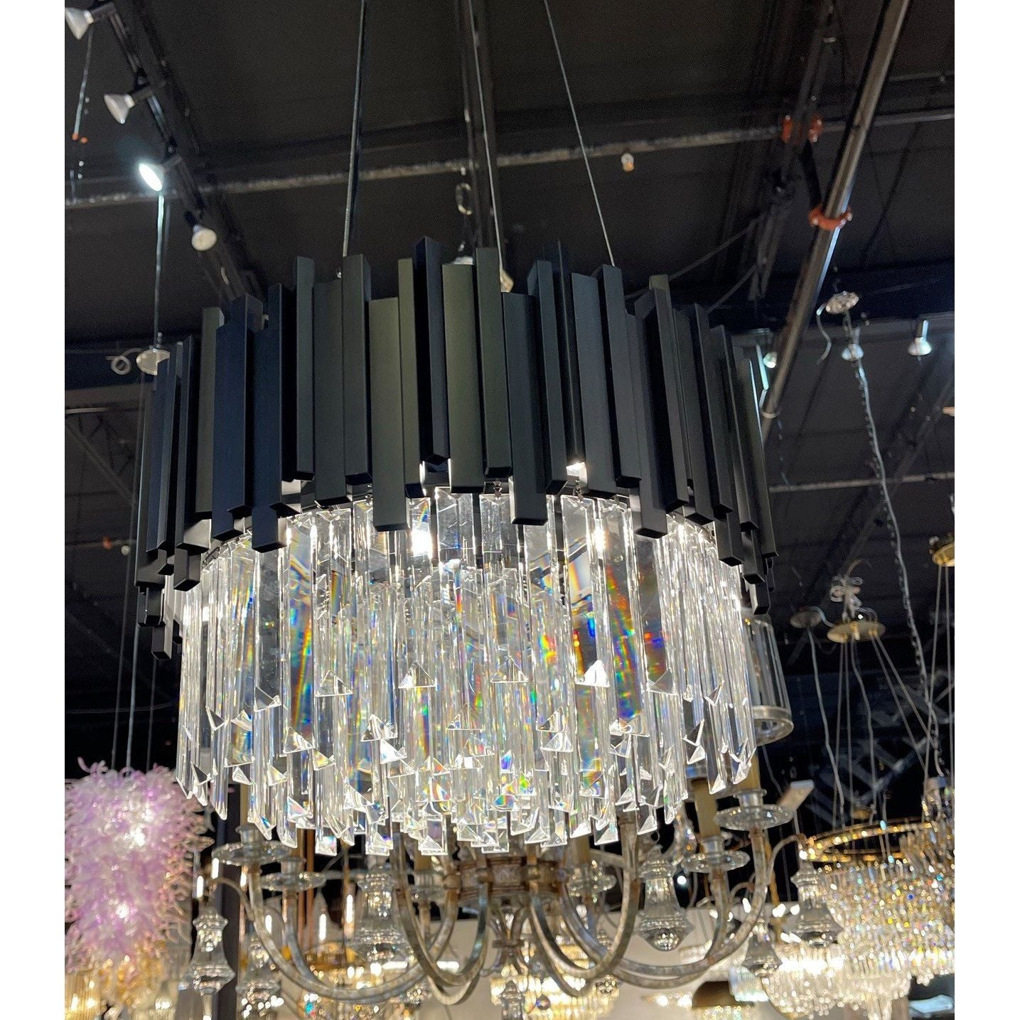 Colonnade 2-Tier Round Crystal Chandelier - Italian Concept -