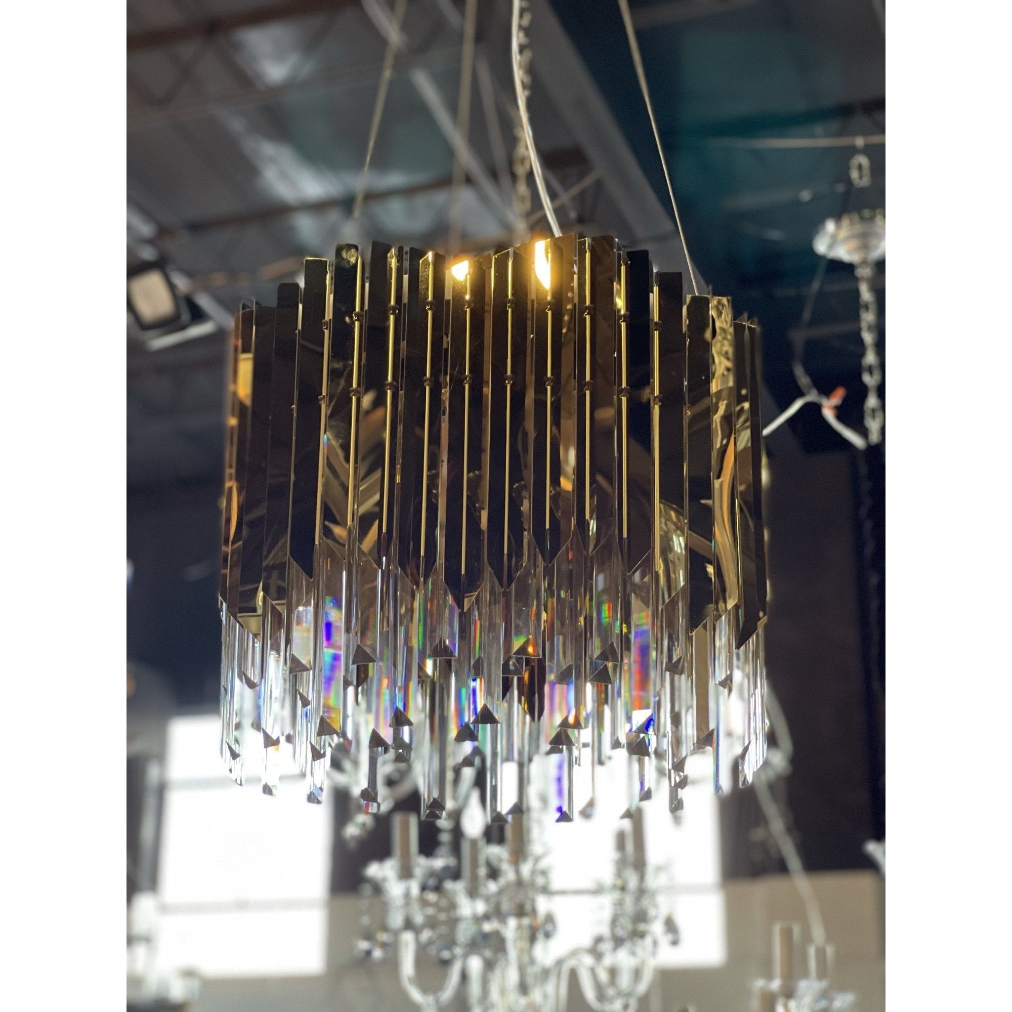 Arrows Steel Crystal Chandelier Round - Italian Concept -