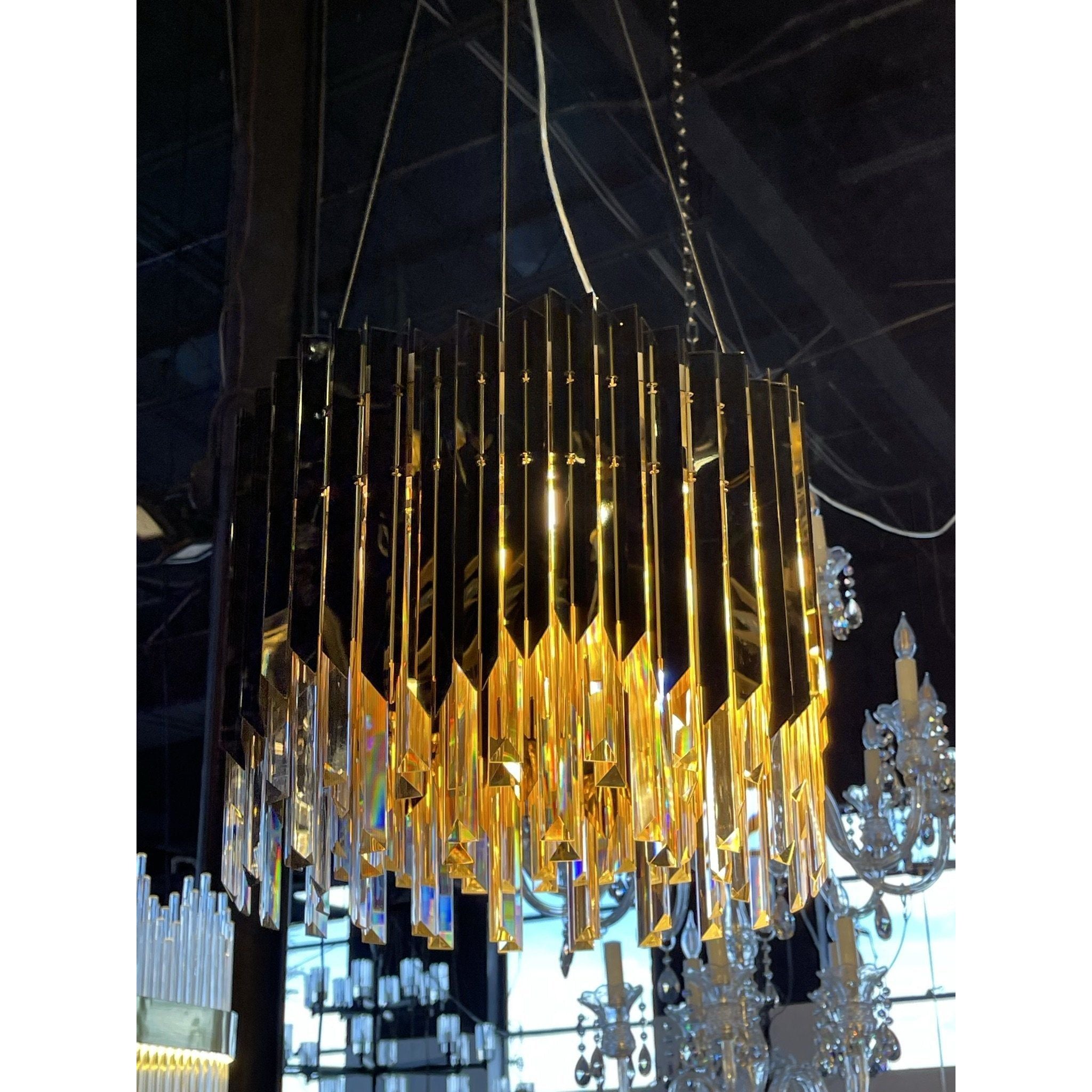 Arrows Steel Crystal Chandelier Round - Italian Concept -