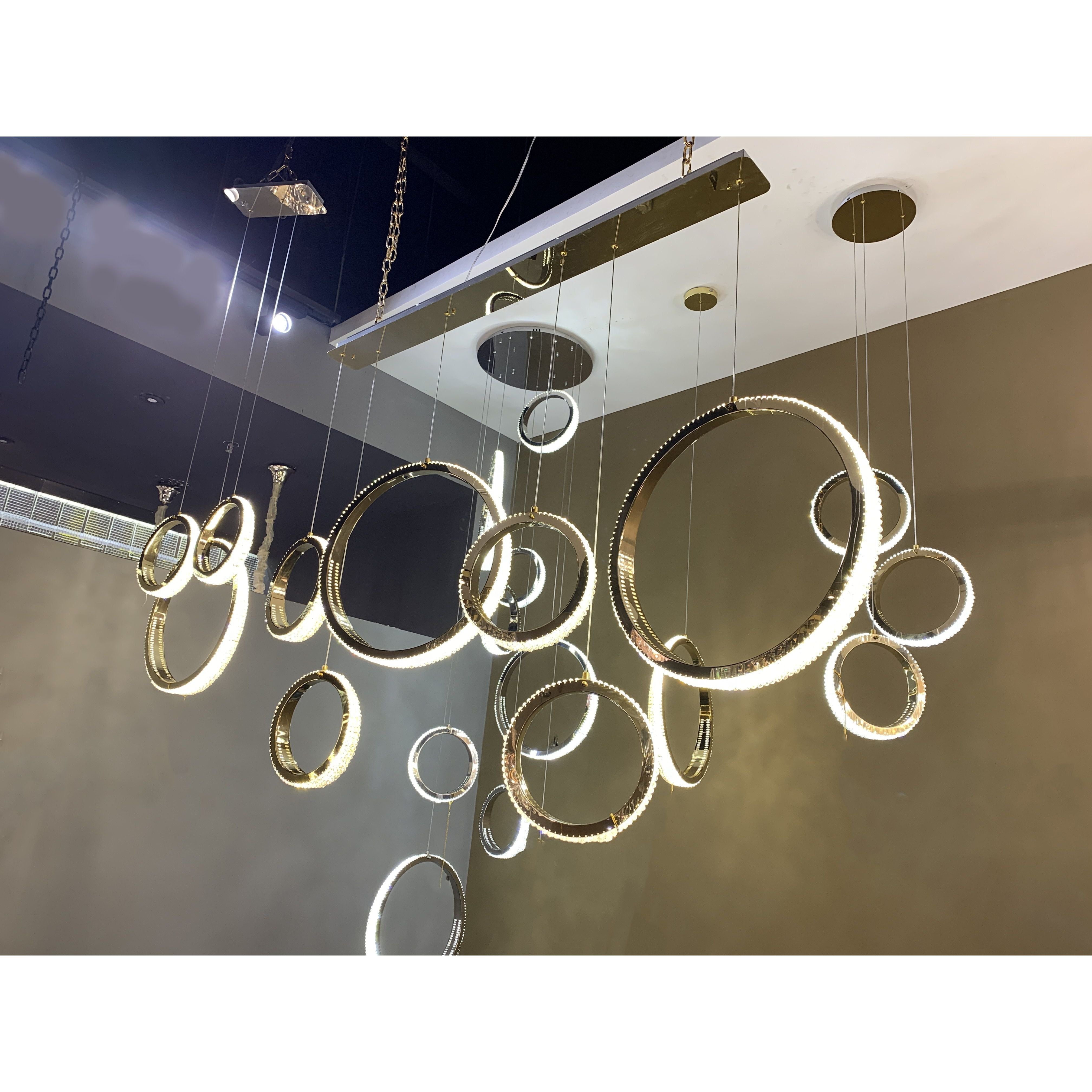 Anna Crystal Rings Foyer Pendant Chandelier - Italian Concept -