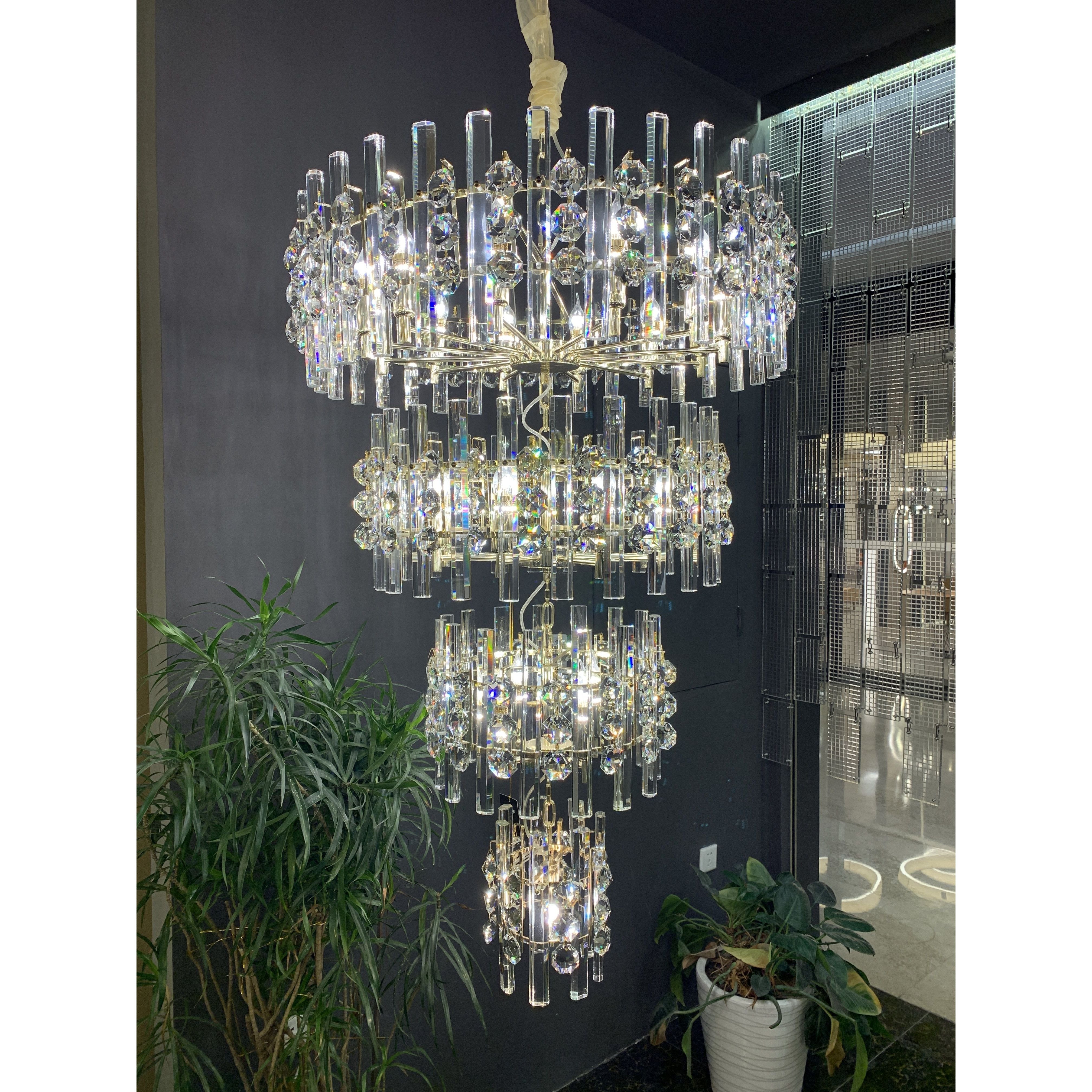 Gem Foyer Crystal Chandelier 95680-4 - Italian Concept -