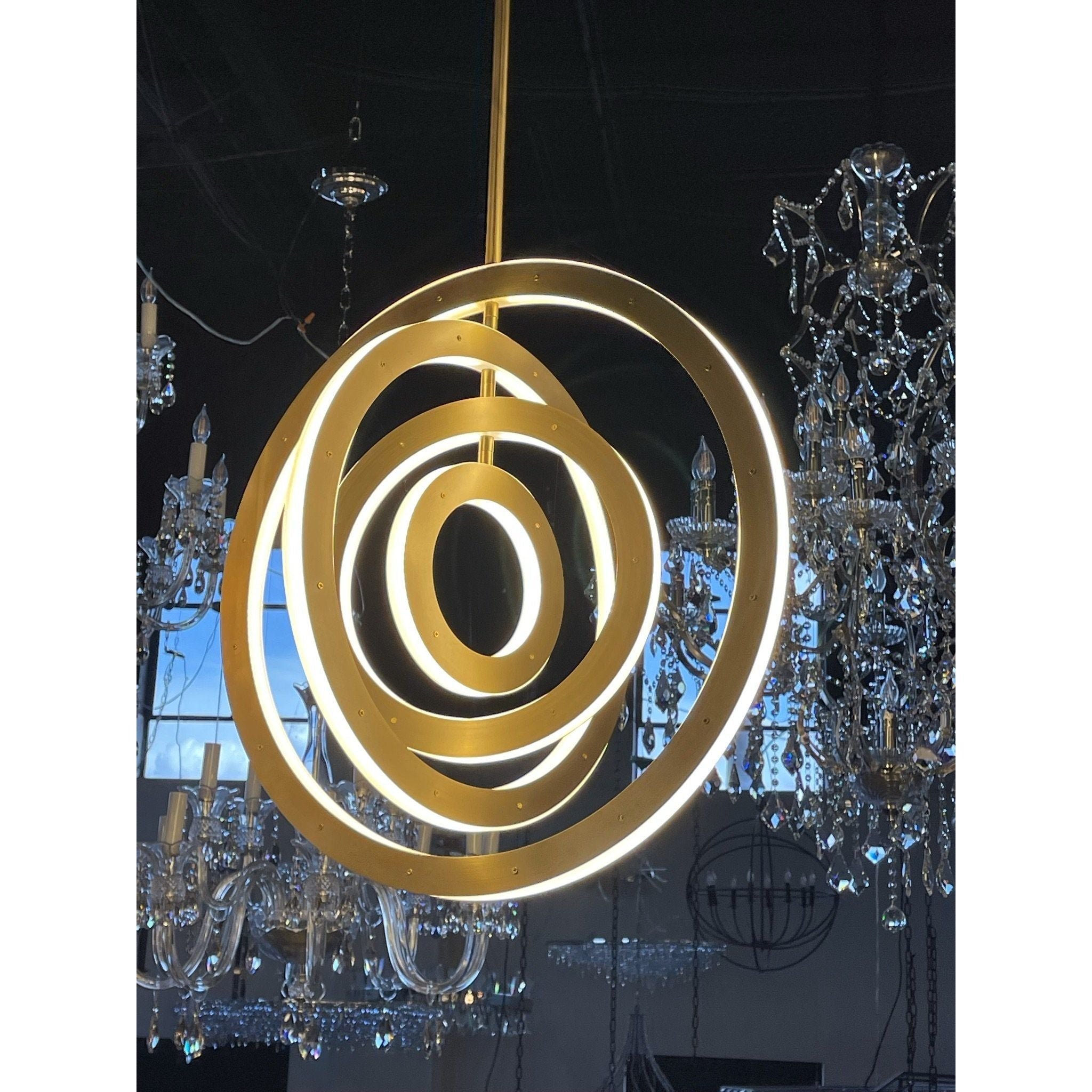 Ionic 4-Ring Tiered LED Round Chandelier - Italian Concept
