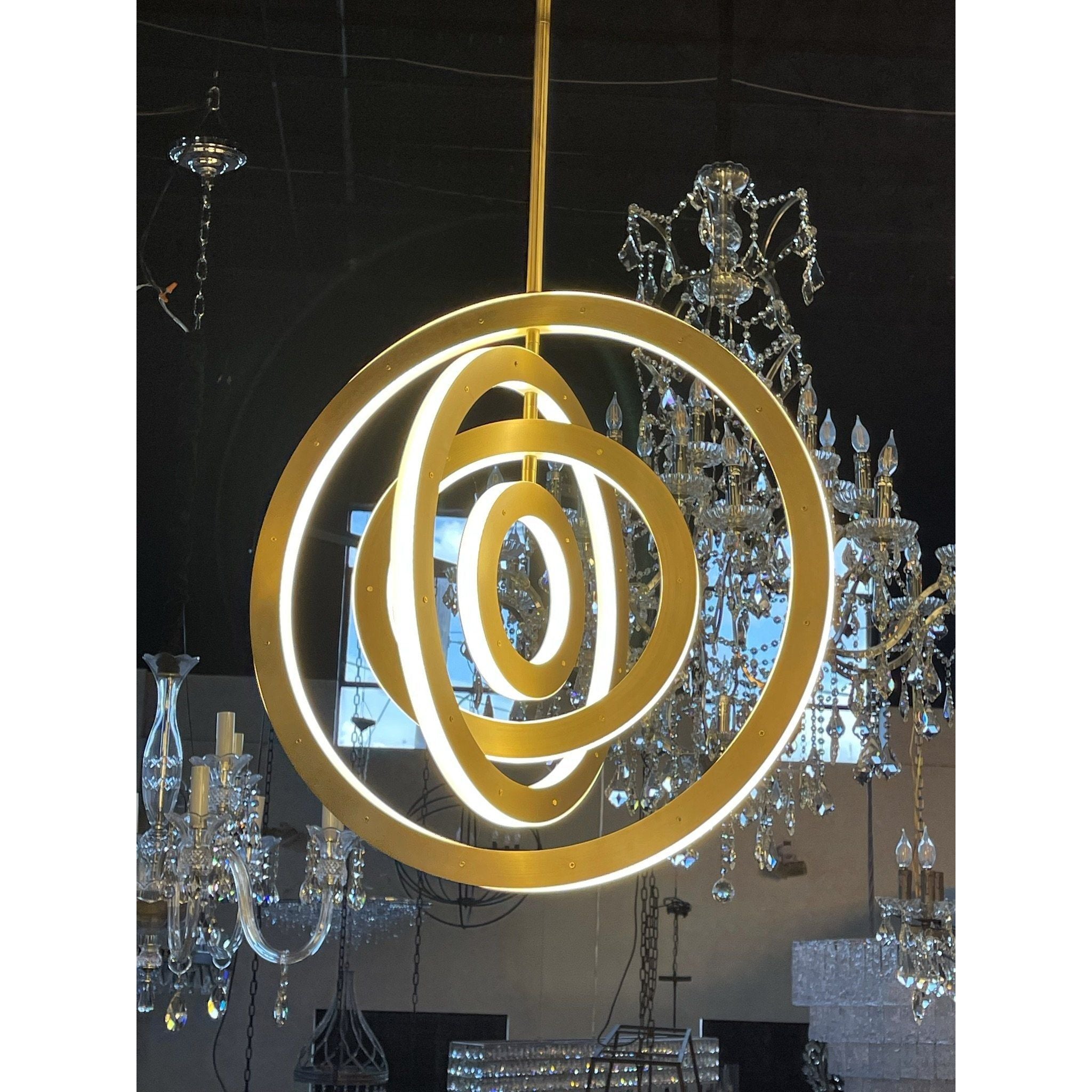 Ionic 4-Ring Tiered LED Round Chandelier - Italian Concept