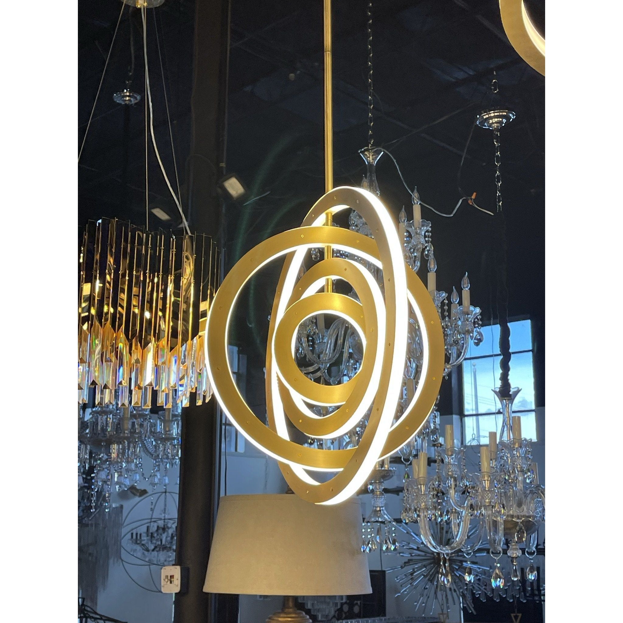 Ionic 4-Ring Tiered LED Round Chandelier - Italian Concept