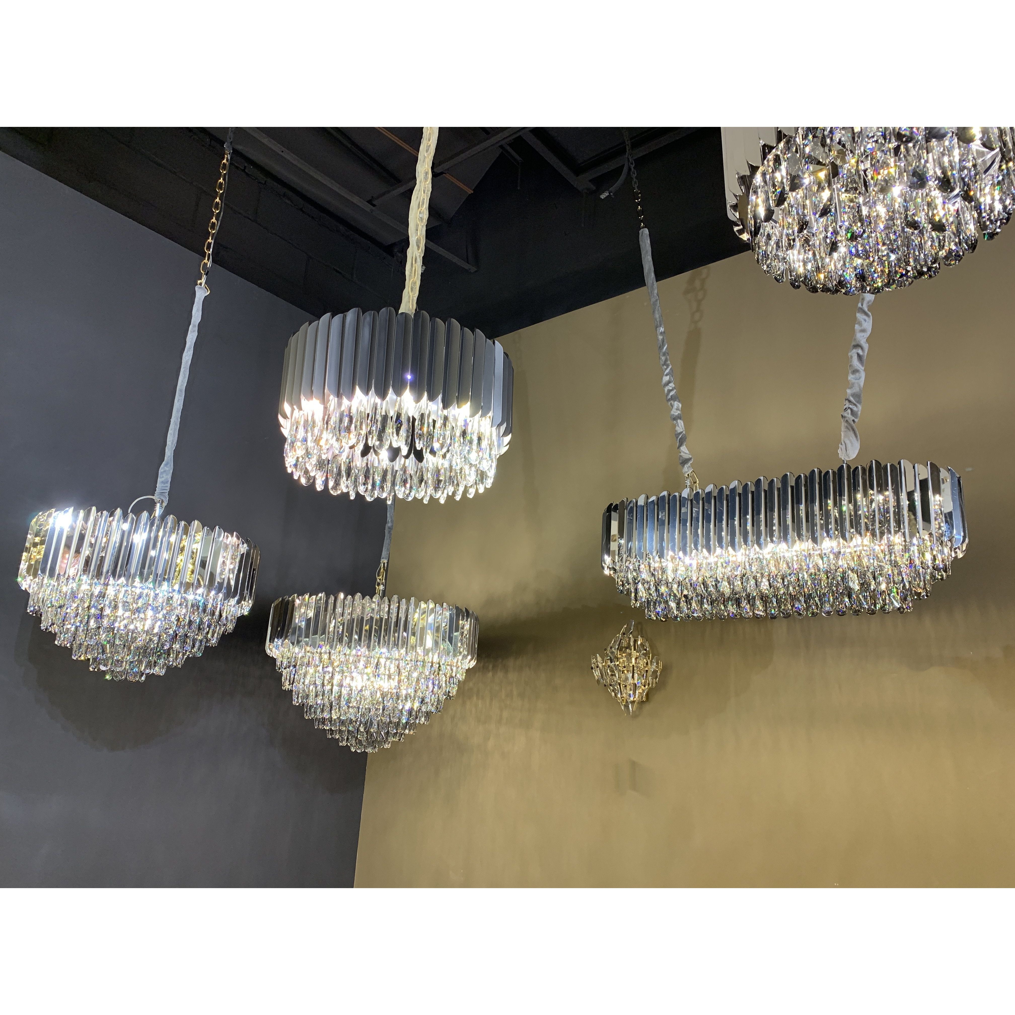 Alicante Tiered Linear Crystal Chandelier - Italian Concept -