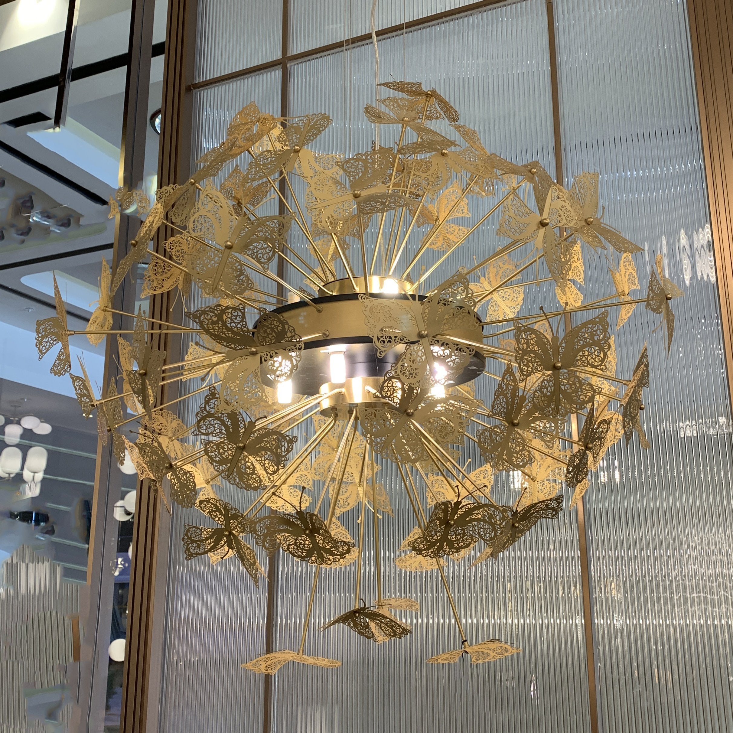 Brass Butterfly Chandelier - Italian Concept -