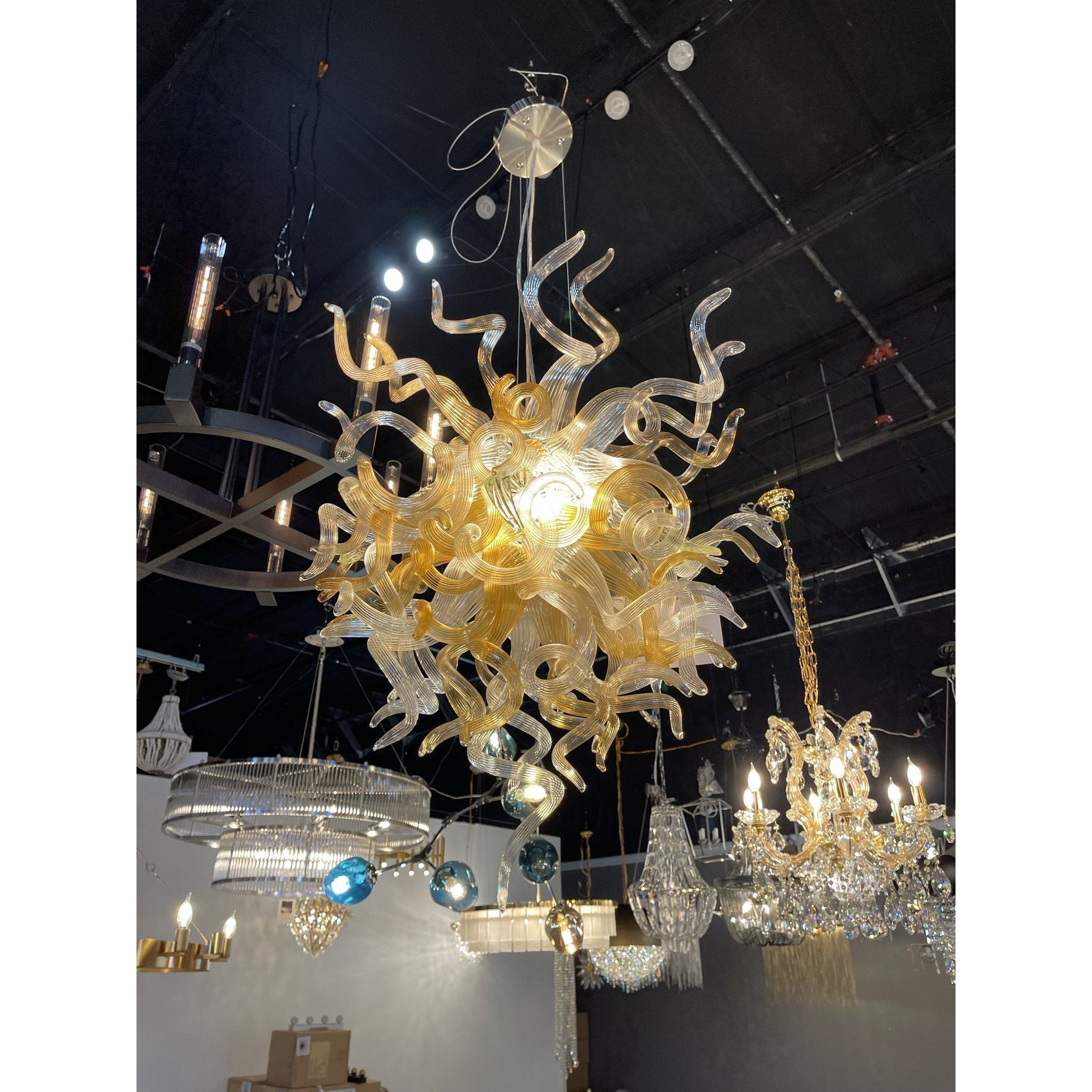 MultiColor Lincoln Murano Sputnik Glass 30" Wide Chandelier - Italian Concept -