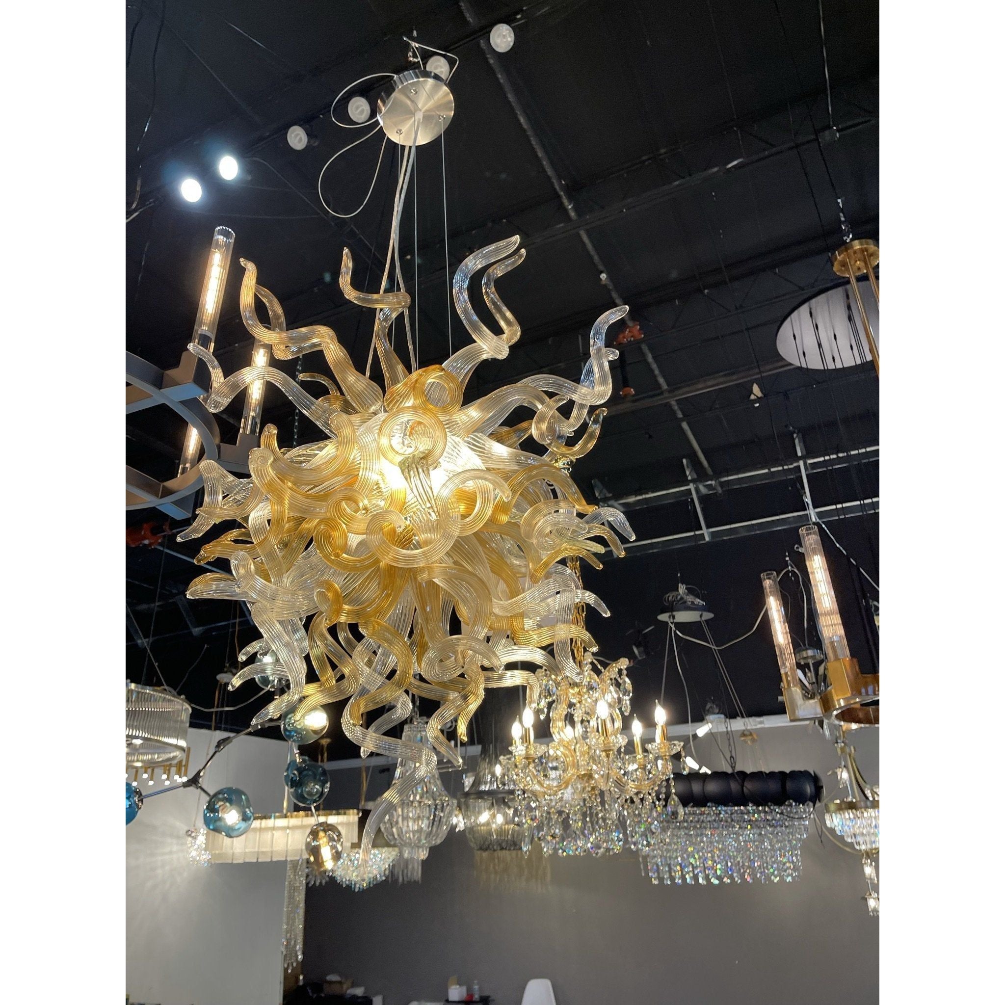 MultiColor Lincoln Murano Sputnik Glass 30" Wide Chandelier - Italian Concept -