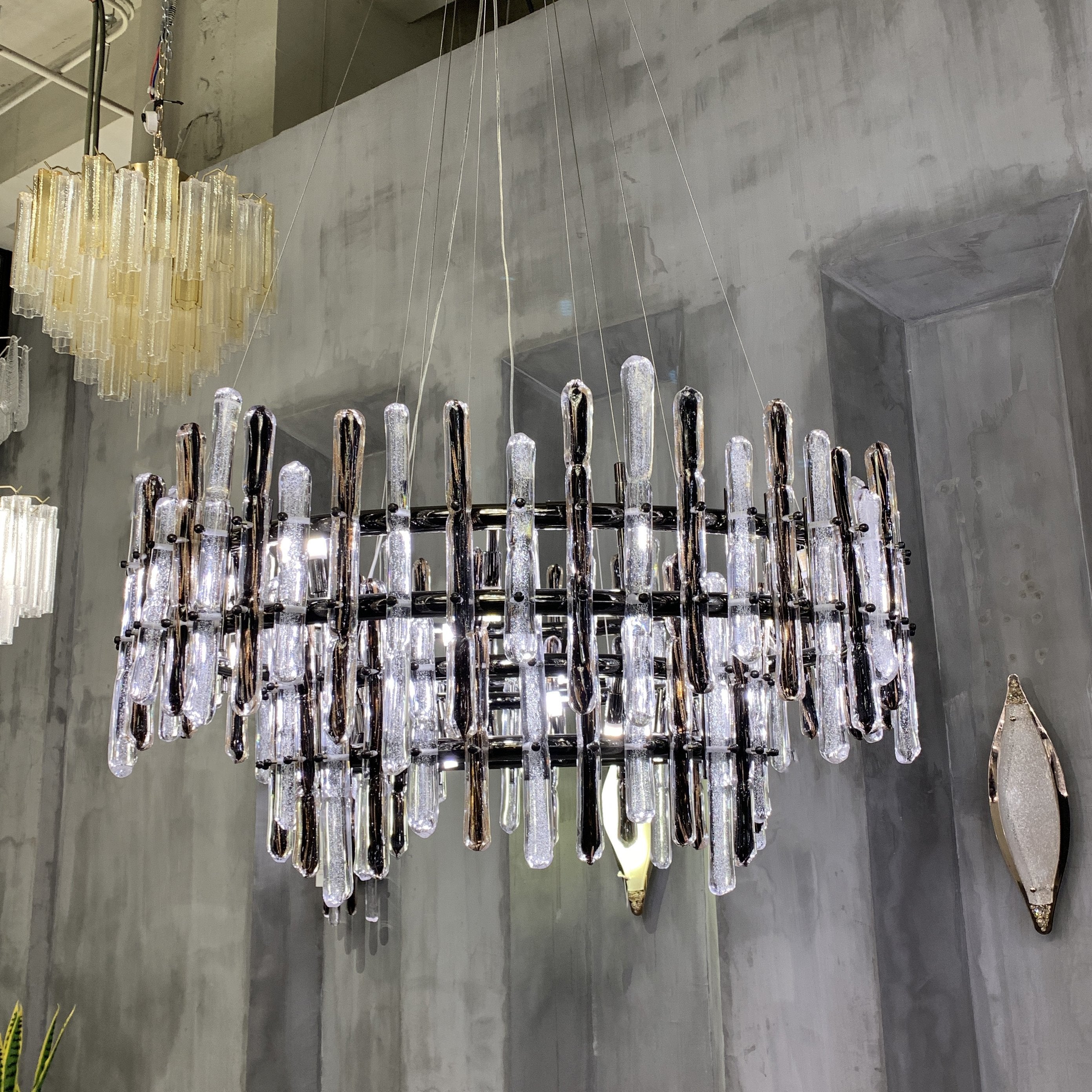 Sanjil Round Glass Chandelier - Italian Concept