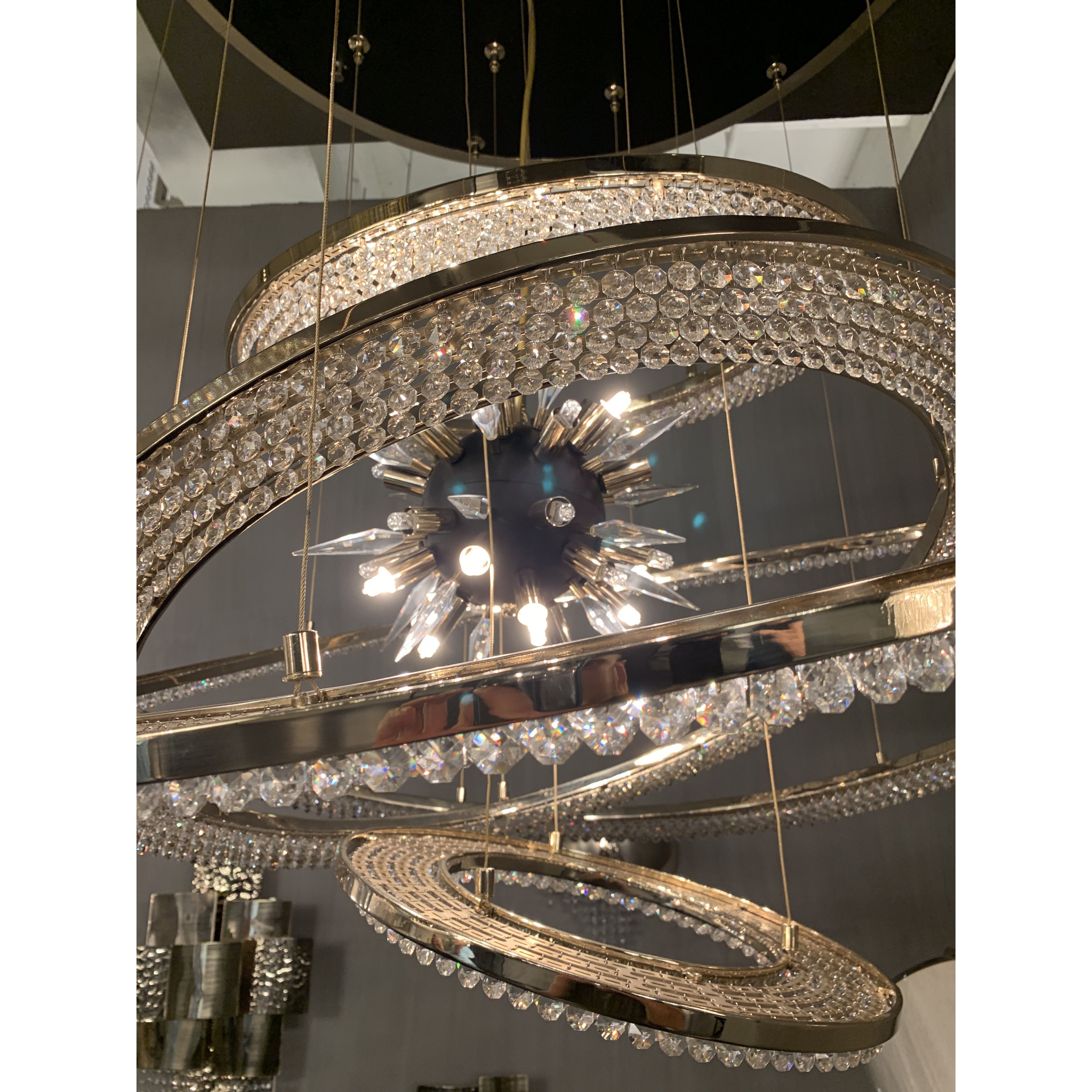 Aleron Crystal Ring Sputnik Chandelier - Italian Concept -