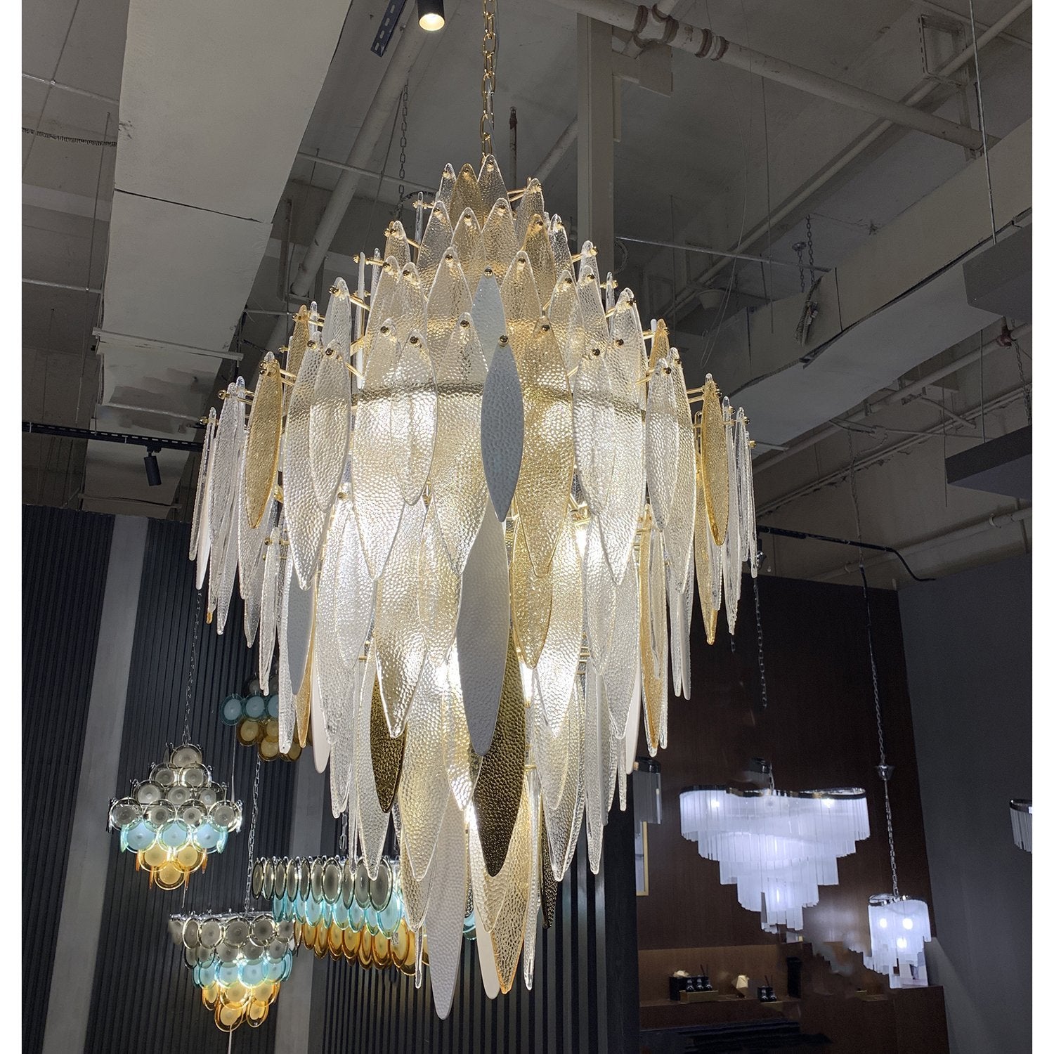 Alba Empire Tiered Oval Glass Chandelier - Italian Concept -
