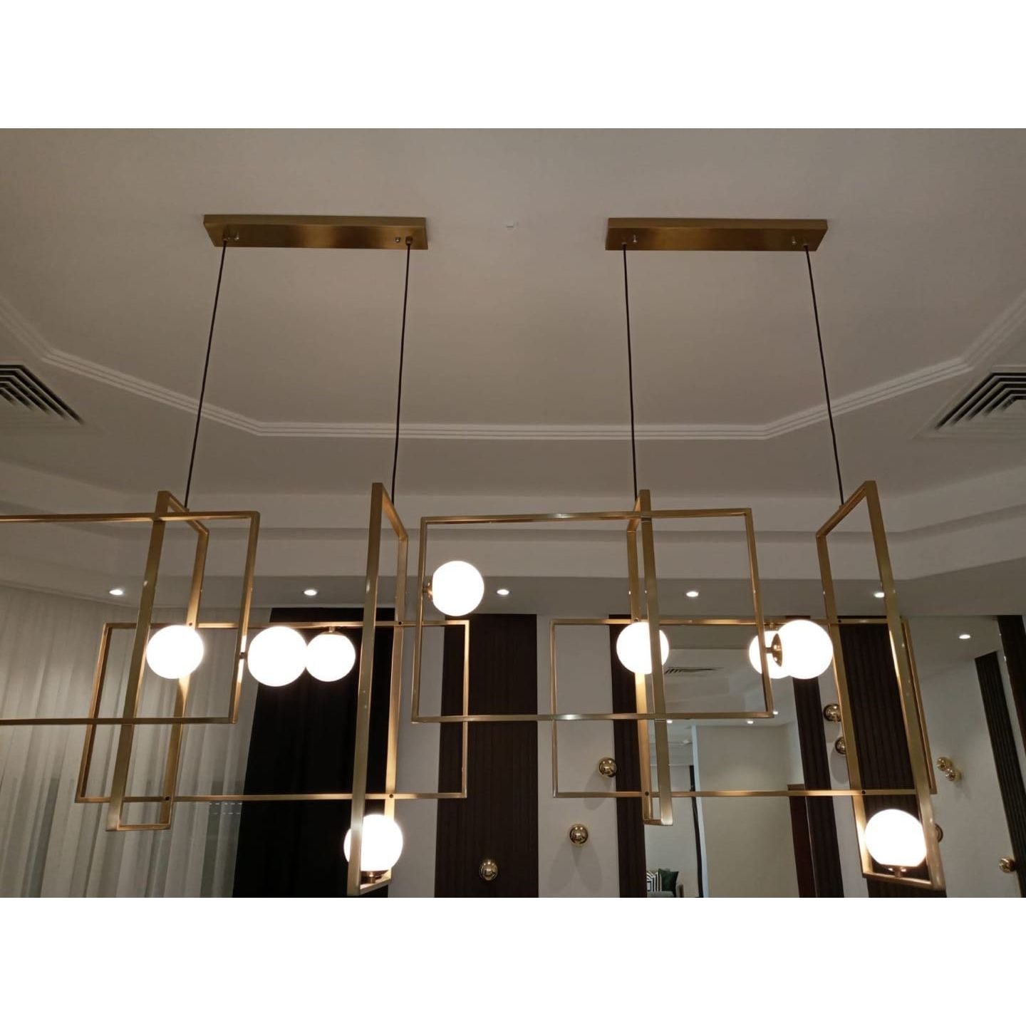 Annia Glass Globe Linear/ Rectangular Light - Italian Concept -