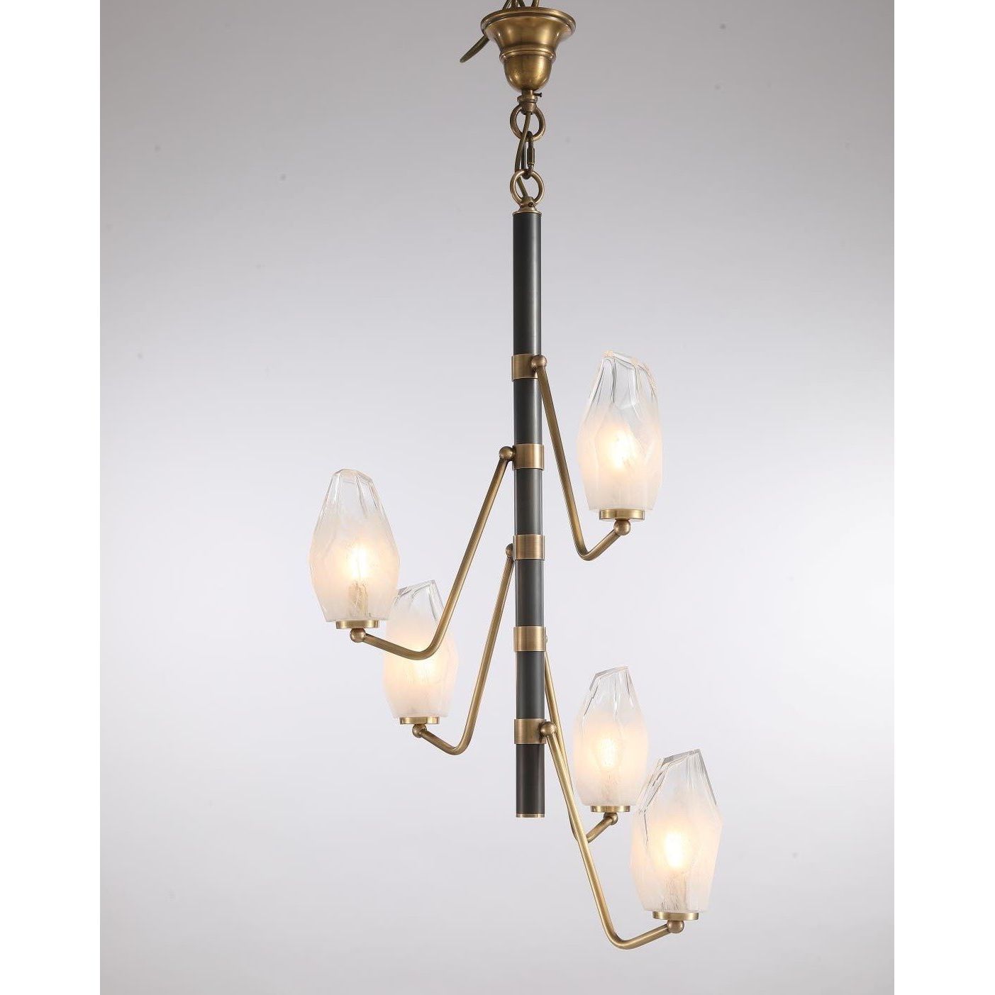 Emerald Branching Vertical Crystal Chandelier - Italian Concept -