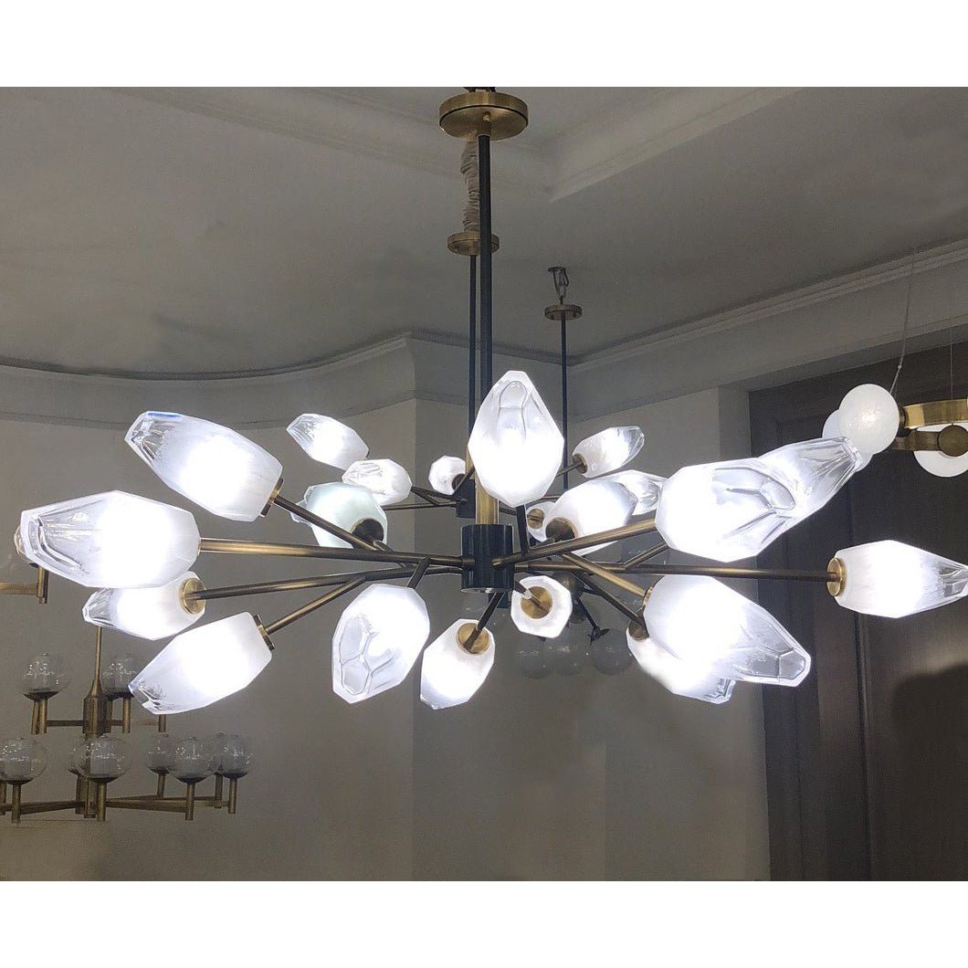 Emerald Branching Horizontal Crystal Chandelier - Italian Concept -