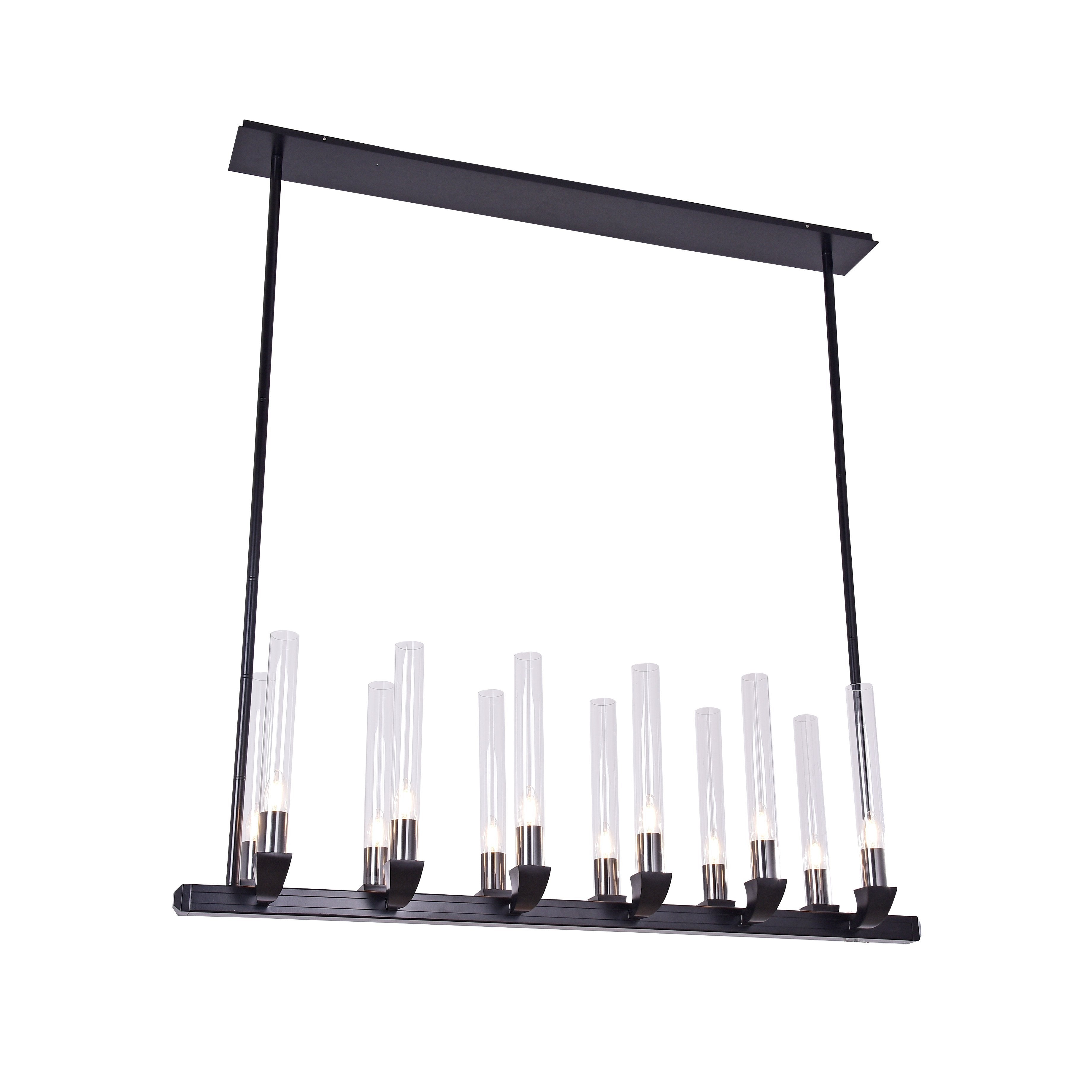 Pieli Industrial Linear Glass Shade Chandelier - Italian Concept