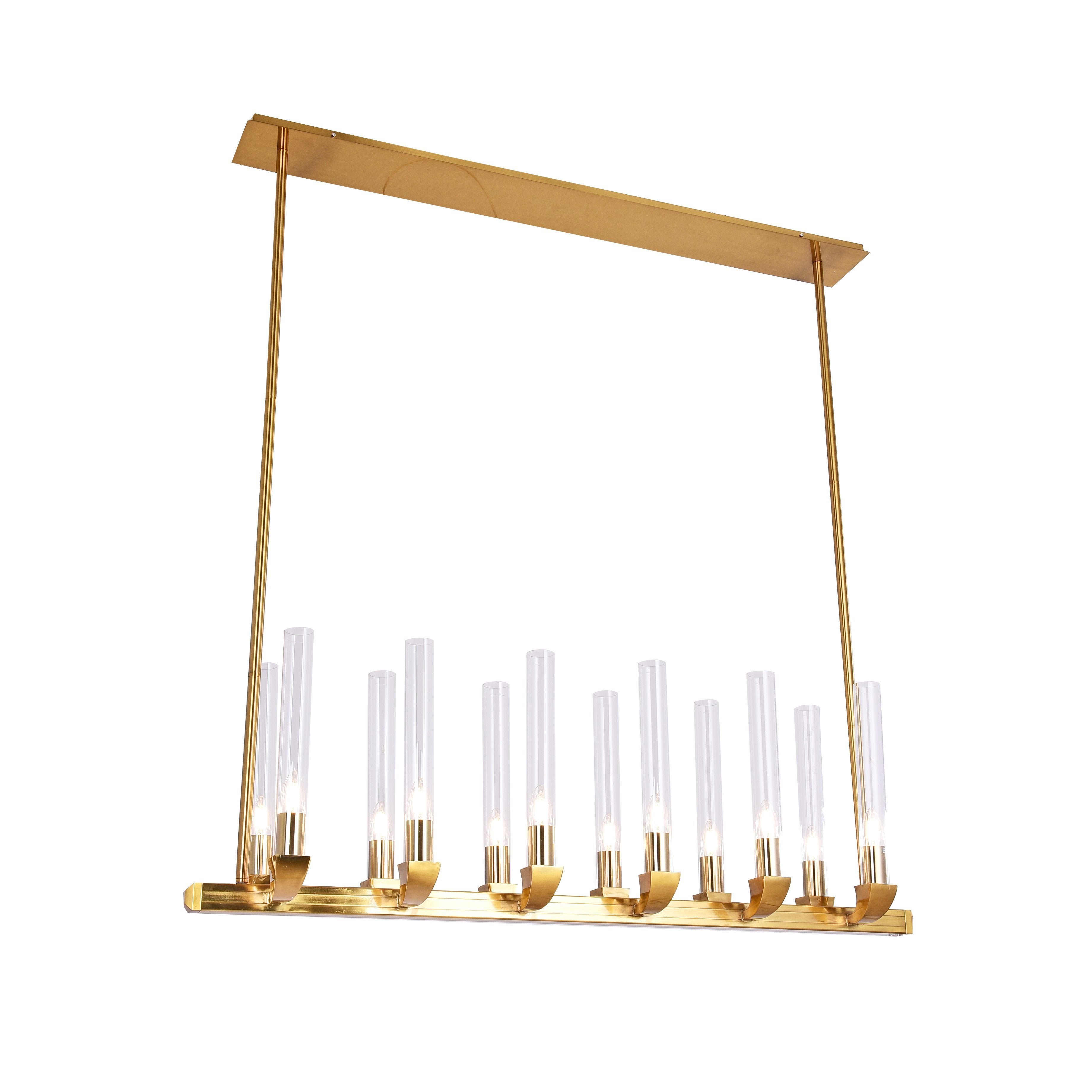 Pieli Industrial Linear Glass Shade Chandelier - Italian Concept