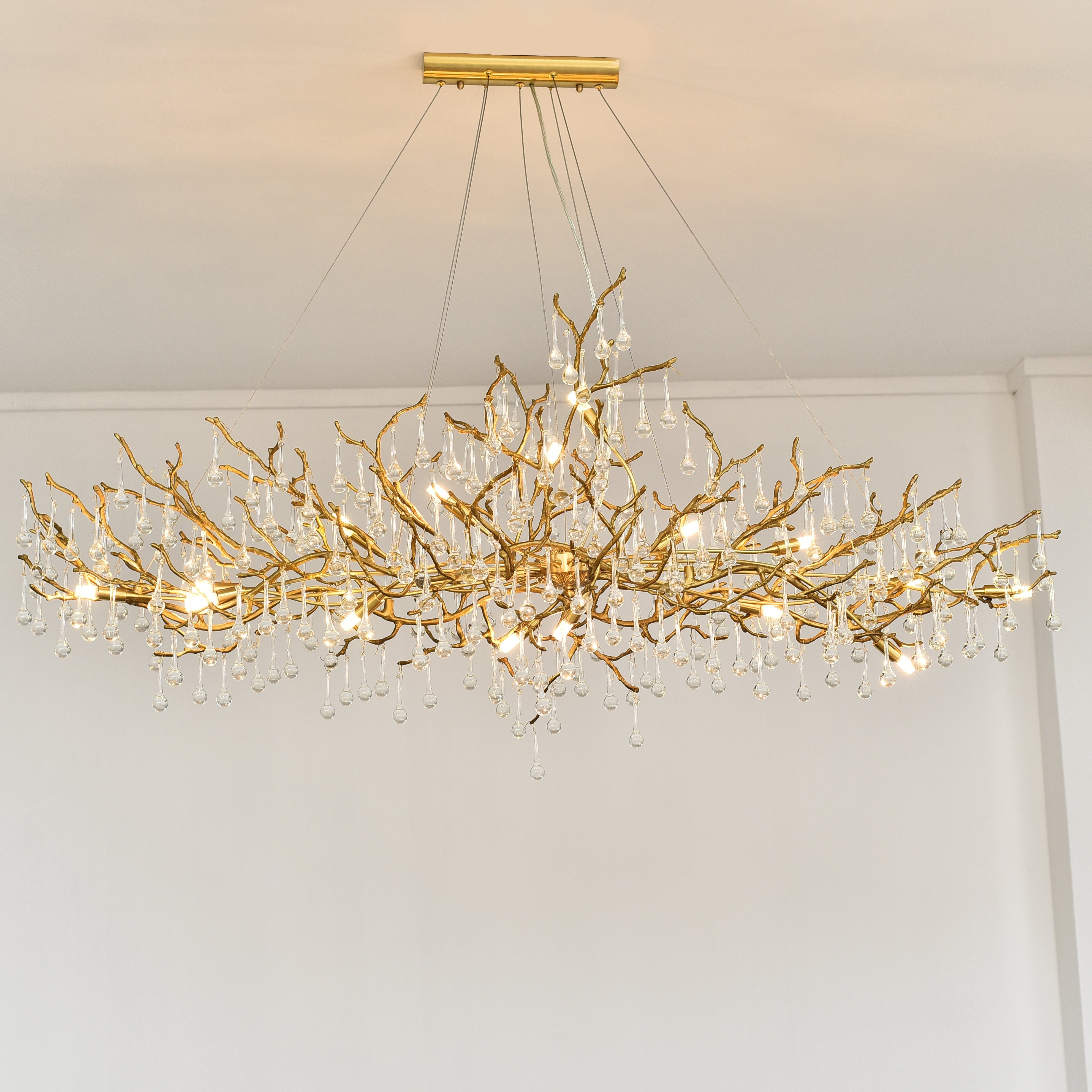 Livio Oval Branching Teardrop Chandelier - Italian Concept