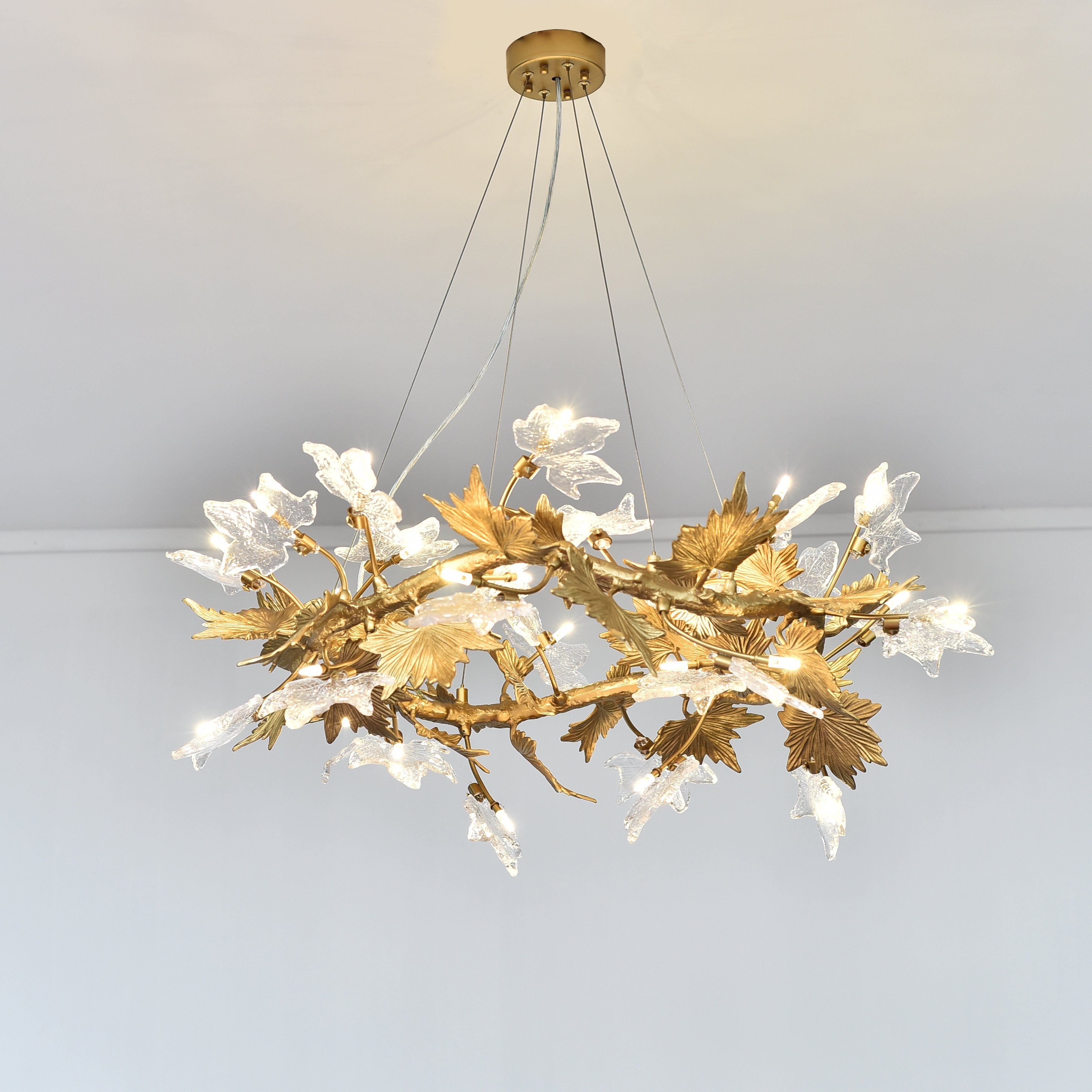 Ion Leaf Organic Branching Round Chandelier - Italian Concept