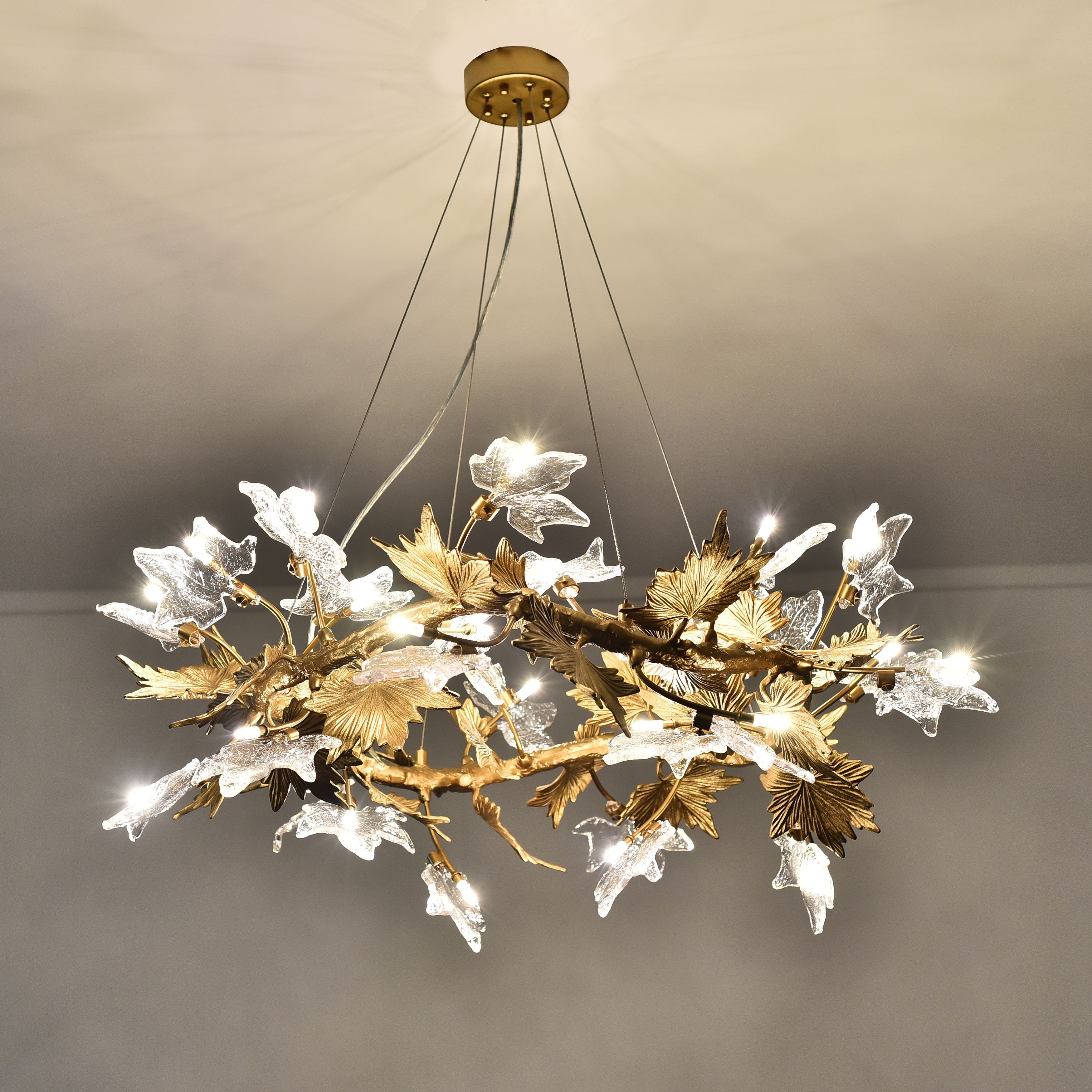 Ion Leaf Organic Branching Round Chandelier - Italian Concept
