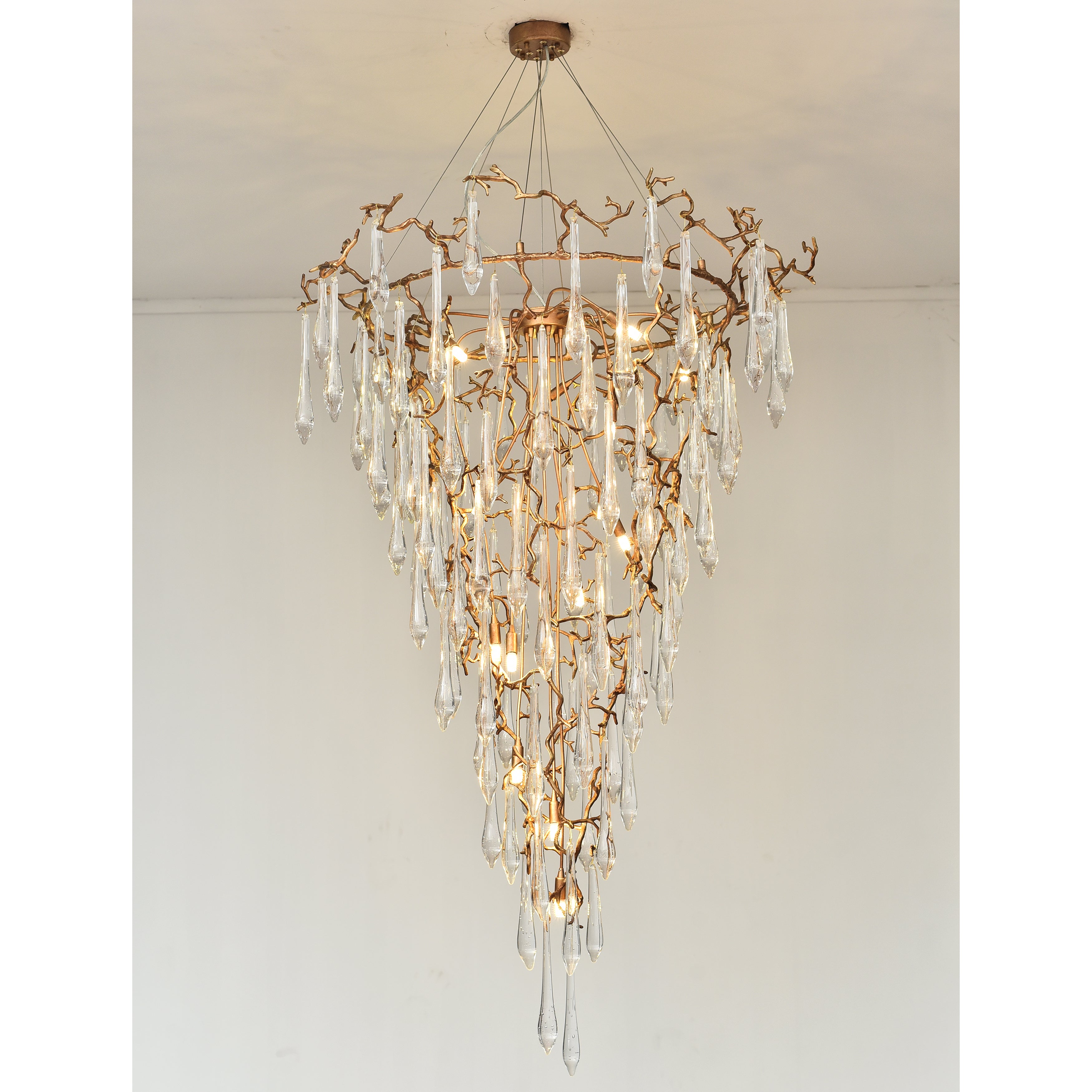 Livio Round Foyer Branching Teardrop Chandelier - Italian Concept -