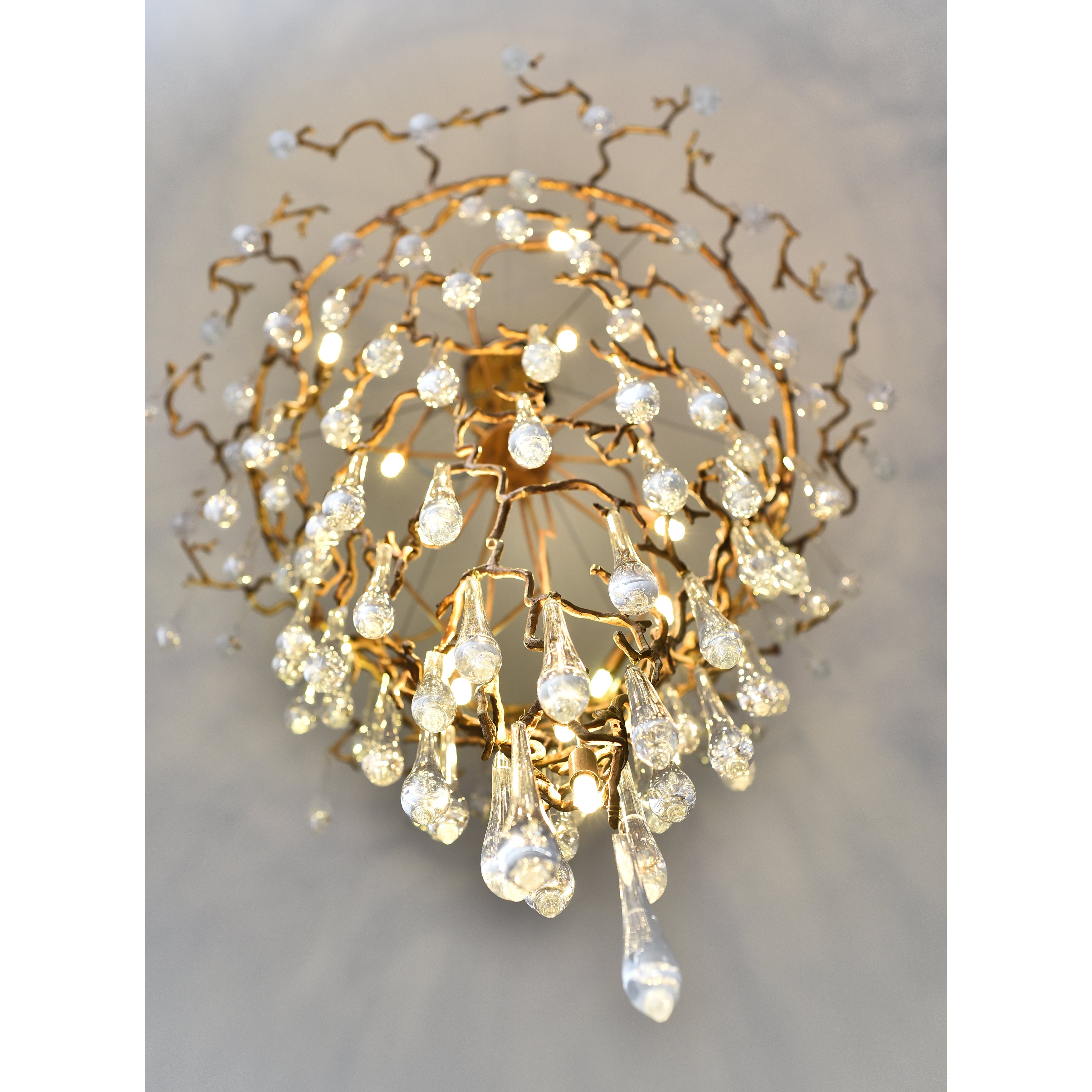Livio Round Foyer Branching Teardrop Chandelier - Italian Concept -