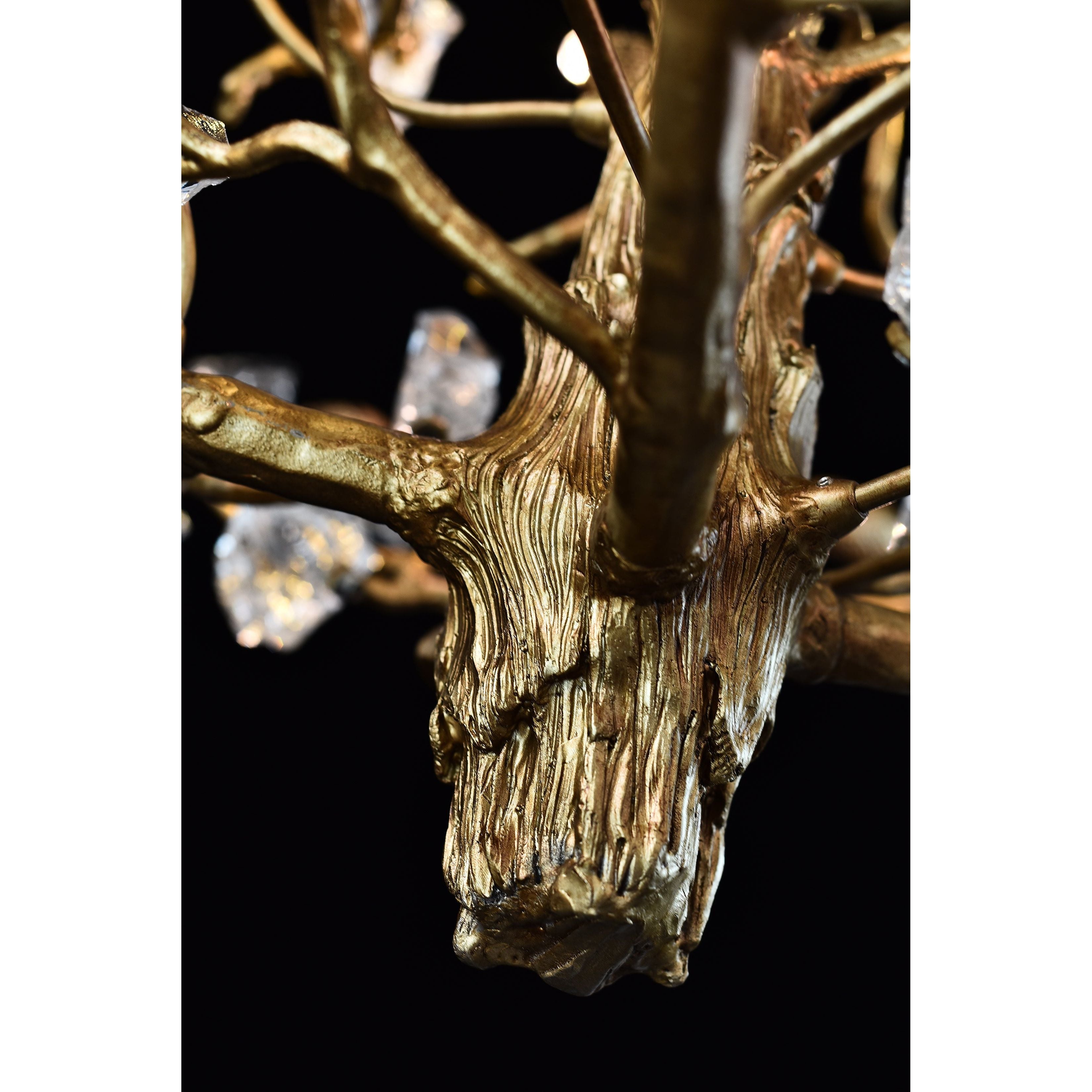 Livio Gemstone Branching Brass Round Chandelier - Italian Concept -