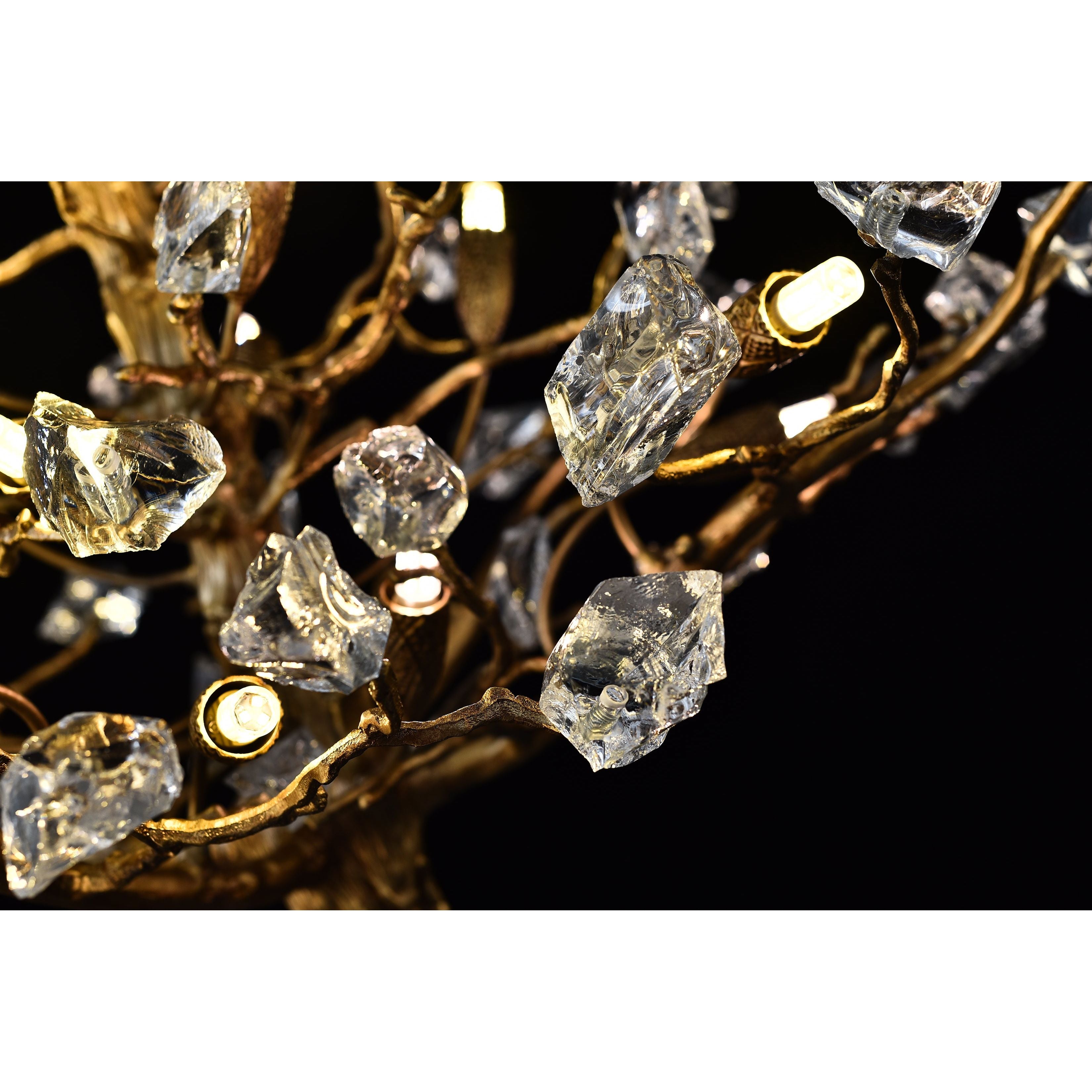 Livio Gemstone Branching Brass Round Chandelier - Italian Concept -