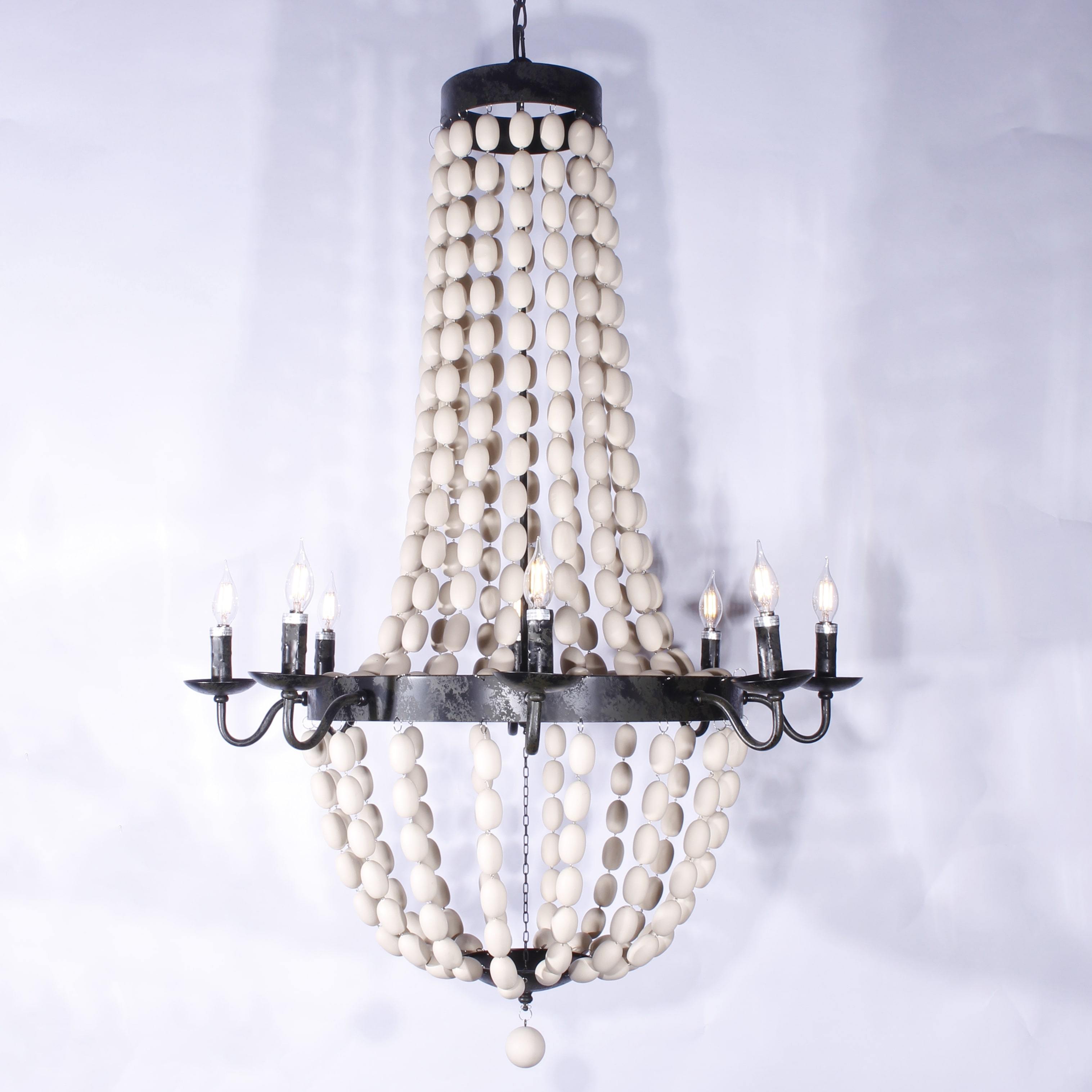 Empire Ivory Wood Beaded Chandelier - Italian Concept