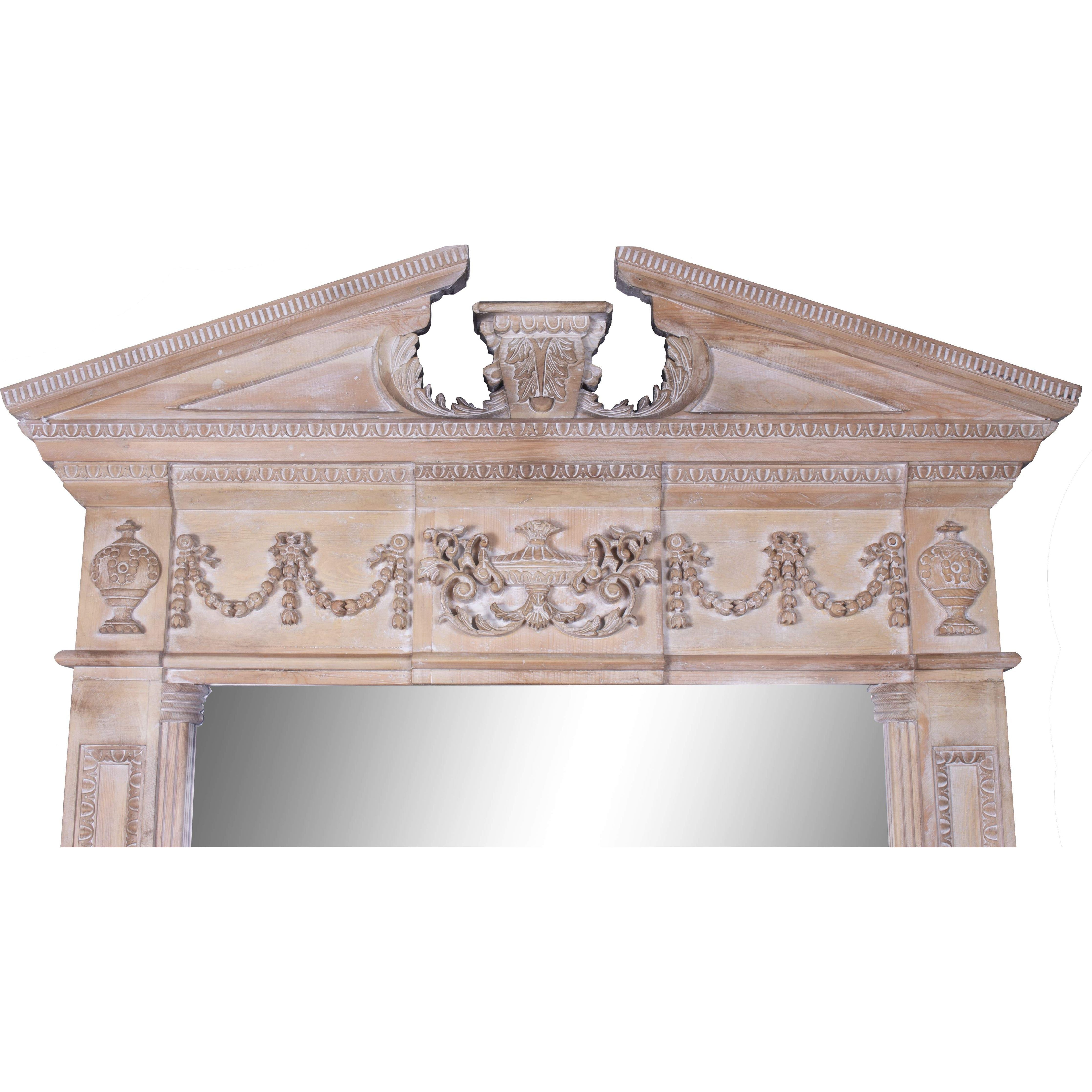 Large Hand-Carved Modern Wood Mirror - Italian Concept