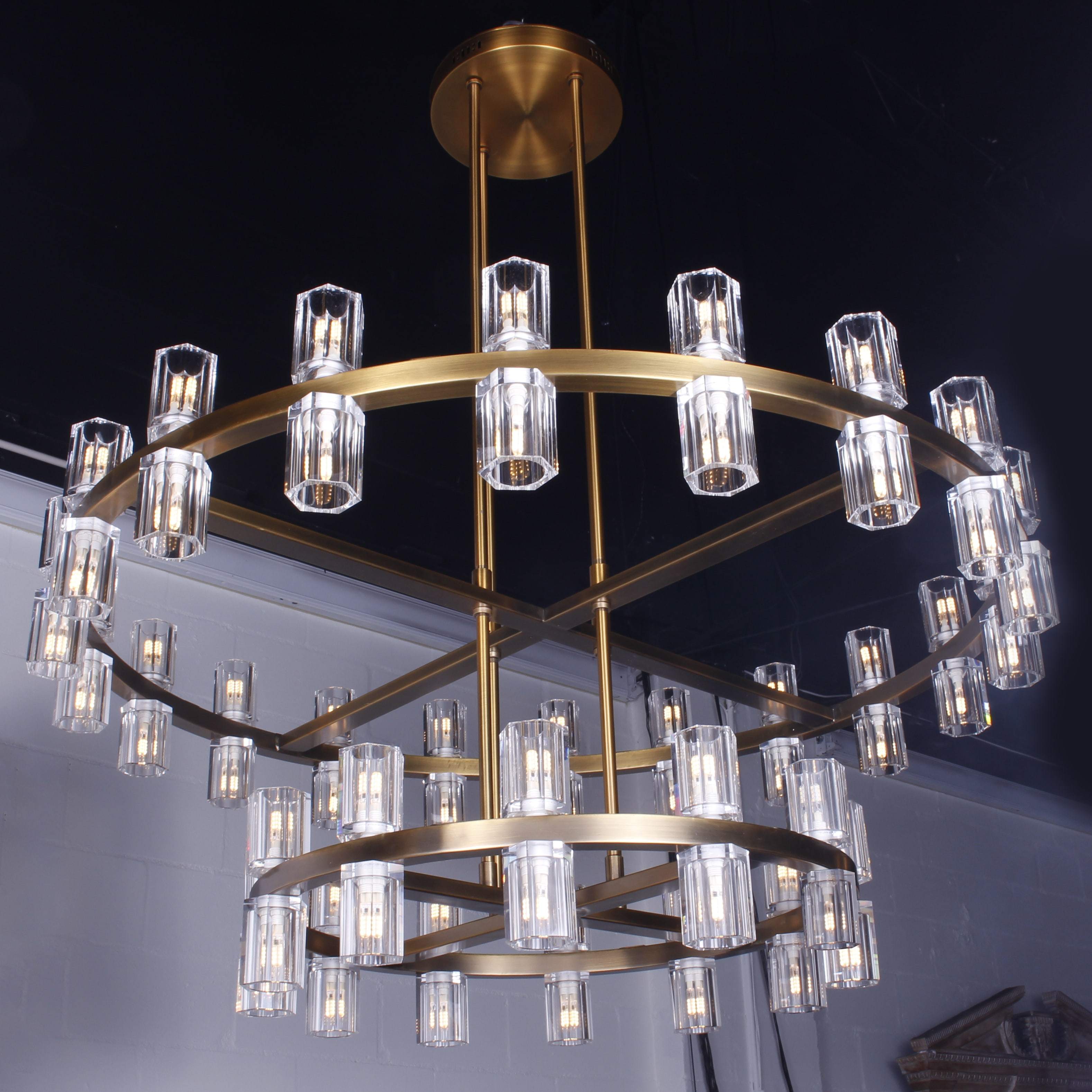 Arroseur 2-Tier 48"W Round Crystal Chandelier - Italian Concept -