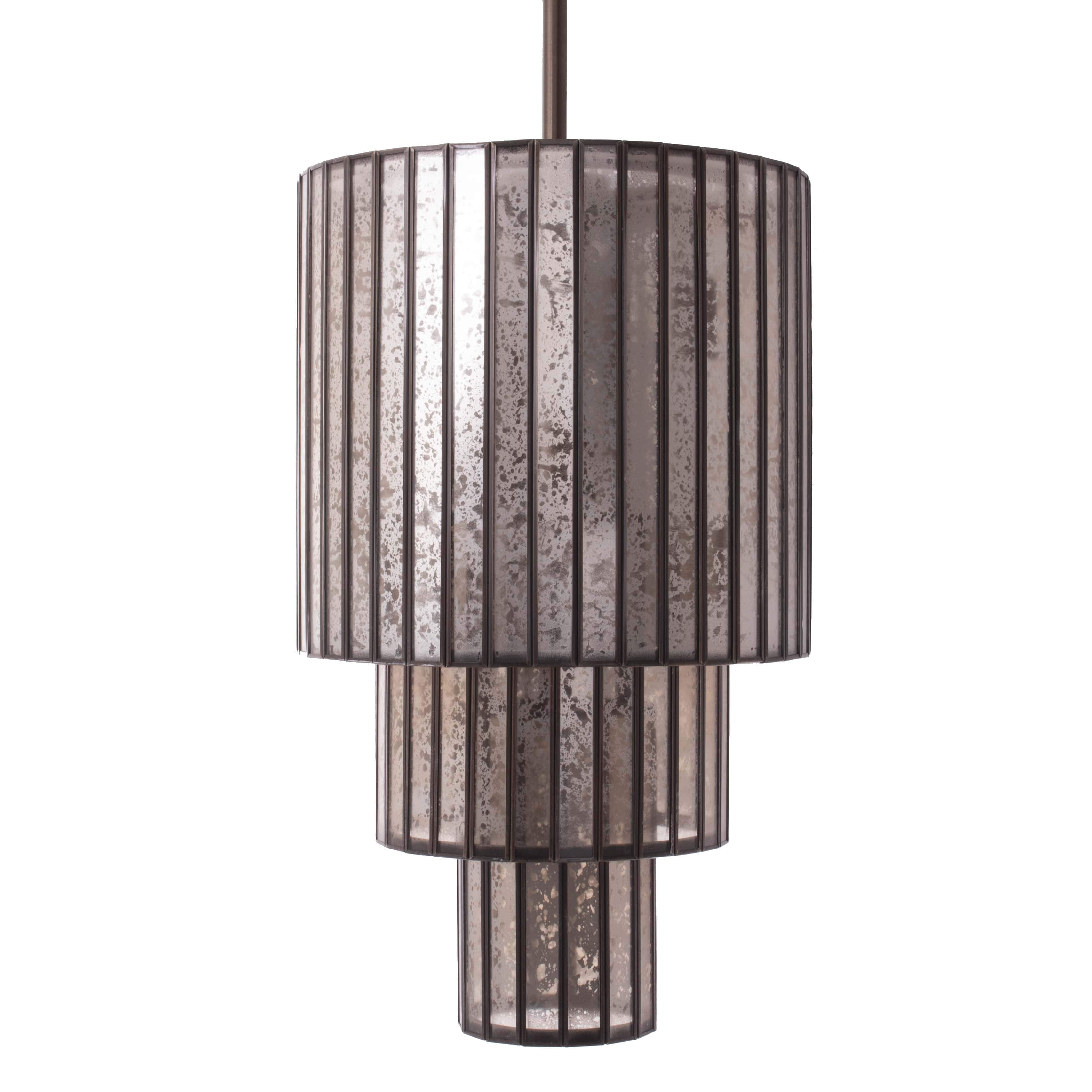 3-Tier Mercury Glass Pendant Light - Italian Concept - Size