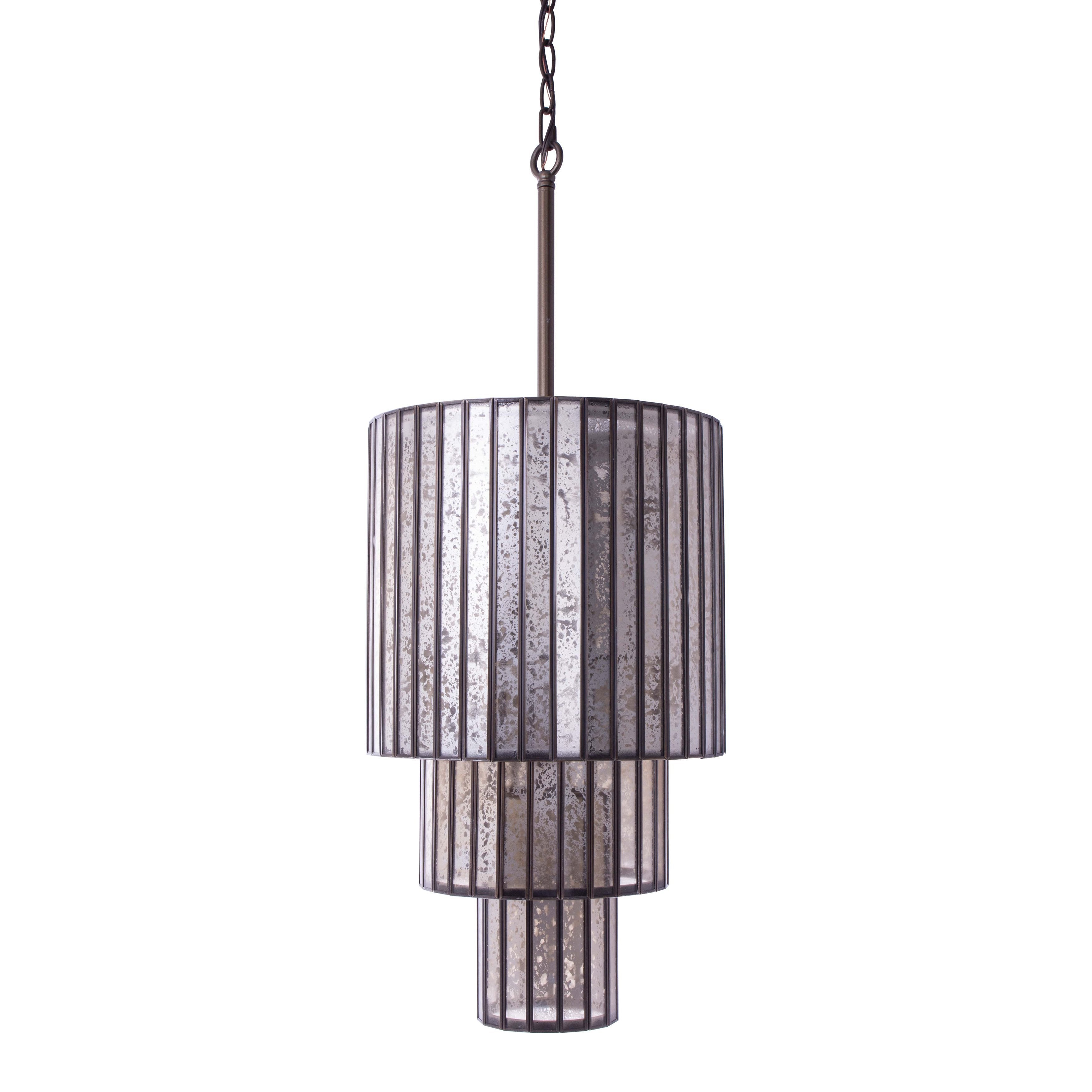 3-Tier Mercury Glass Pendant Light - Italian Concept -
