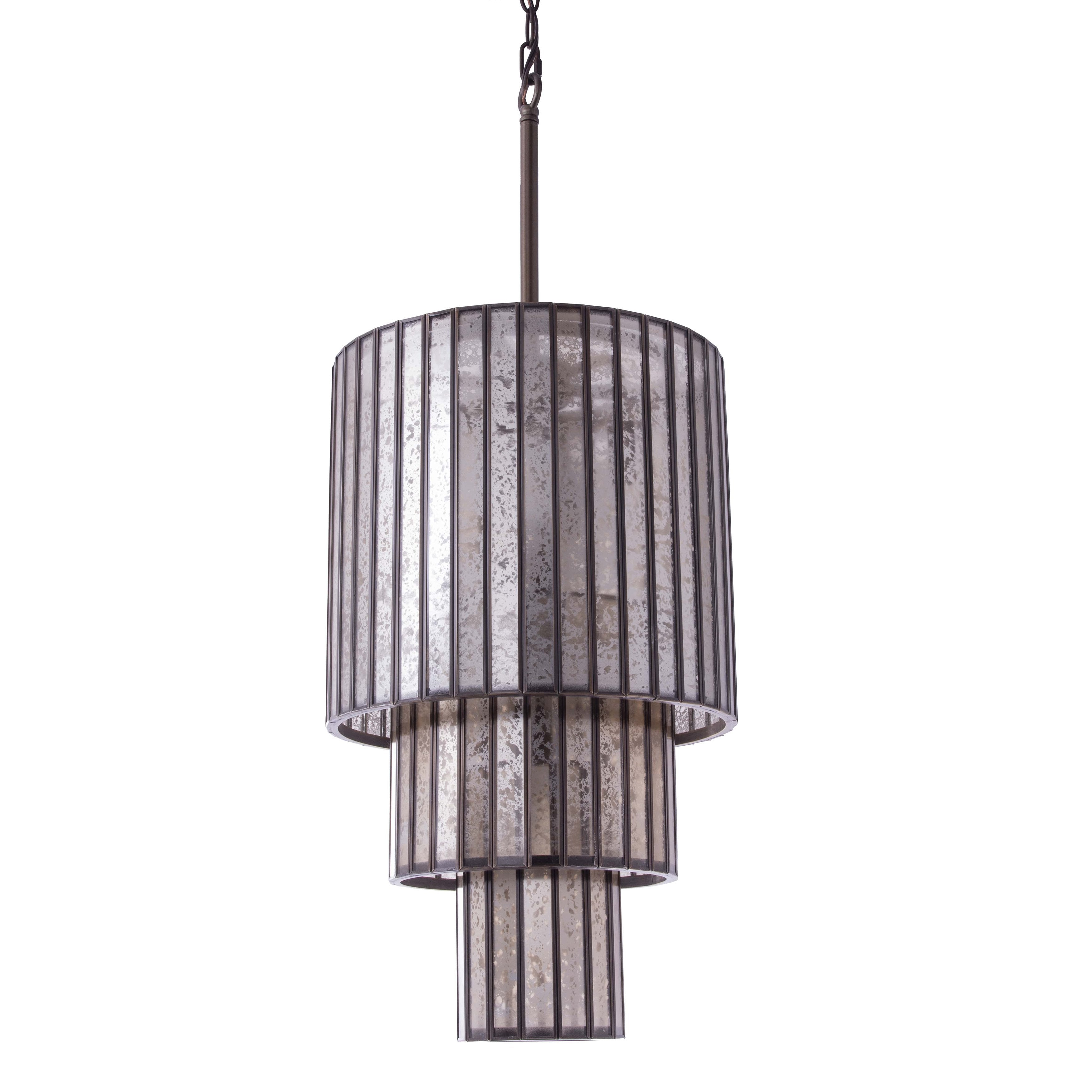 3-Tier Mercury Glass Pendant Light - Italian Concept -