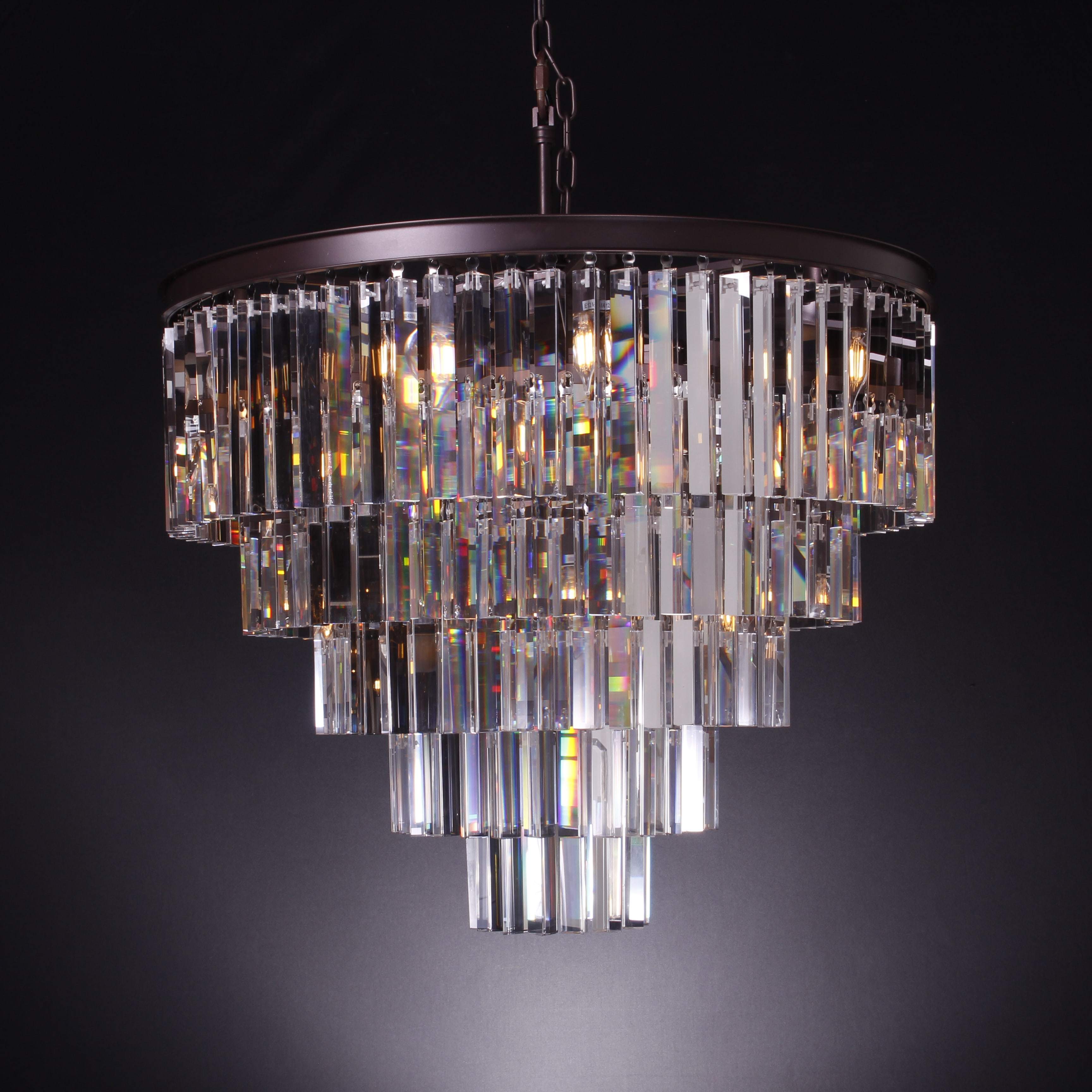 Apex Odeon Round Crystal Fringe Chandelier Collection - Italian Concept -