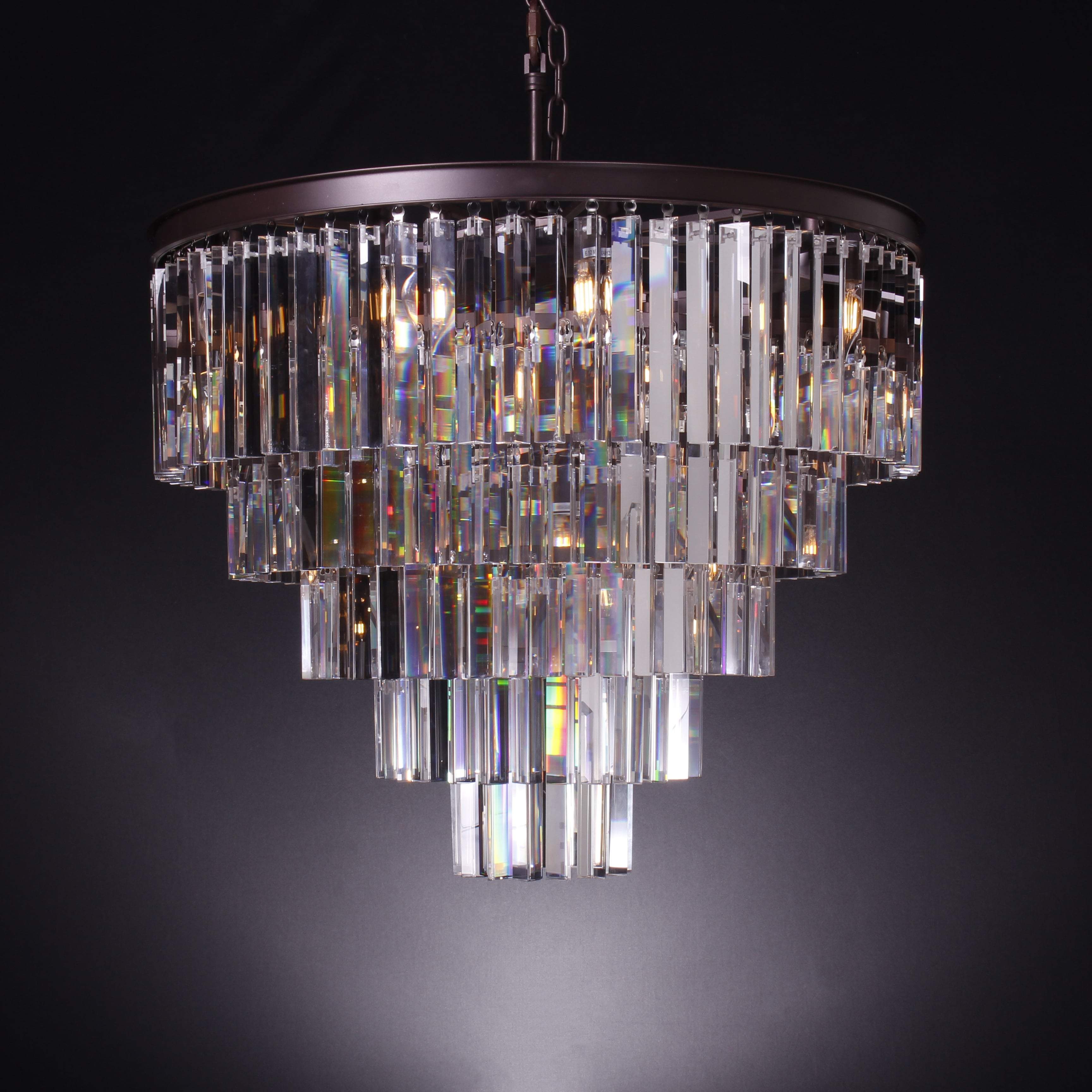 Apex Odeon Round Crystal Fringe Chandelier Collection - Italian Concept -