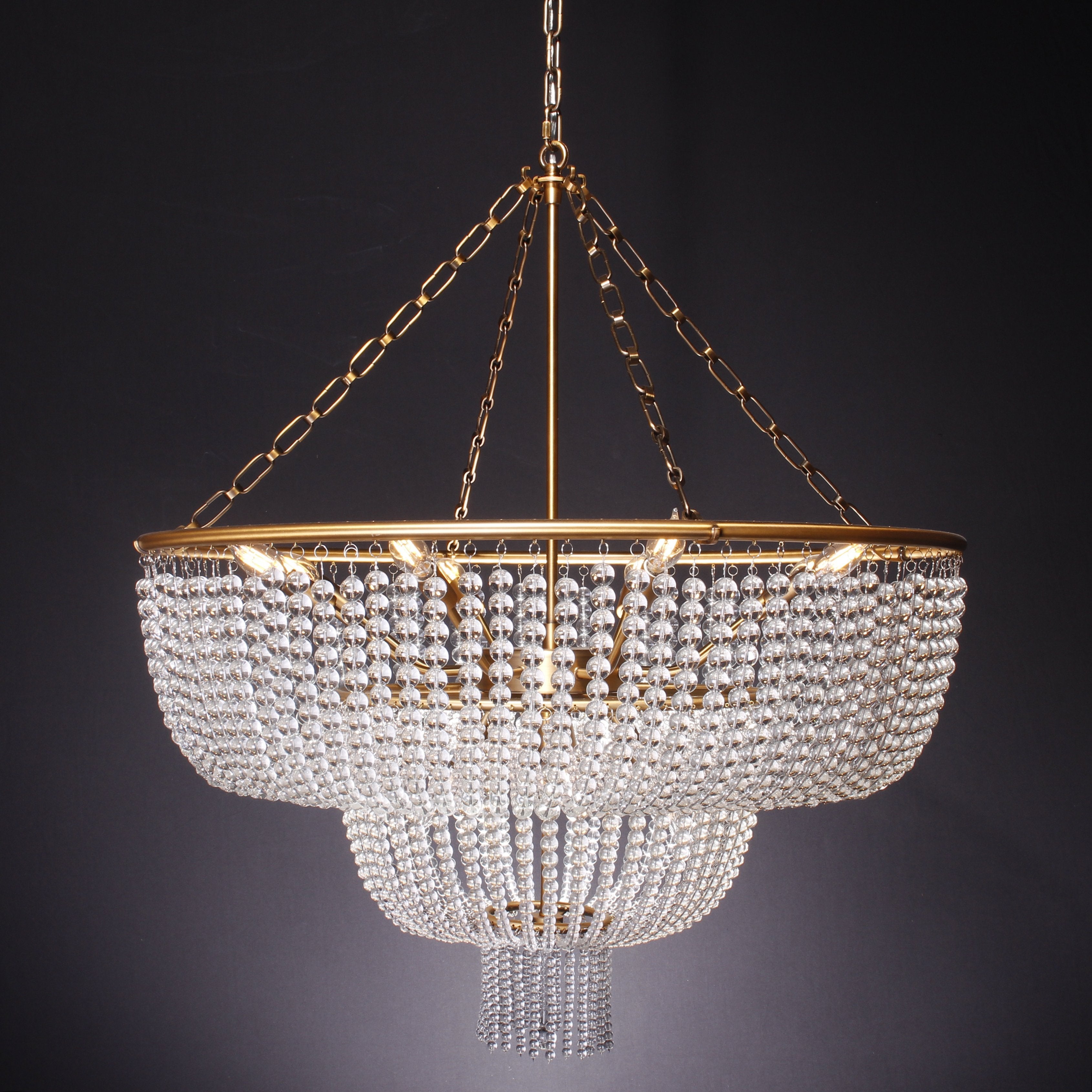 Abella 3-Tier Beaded Crystal Chandelier - Italian Concept -
