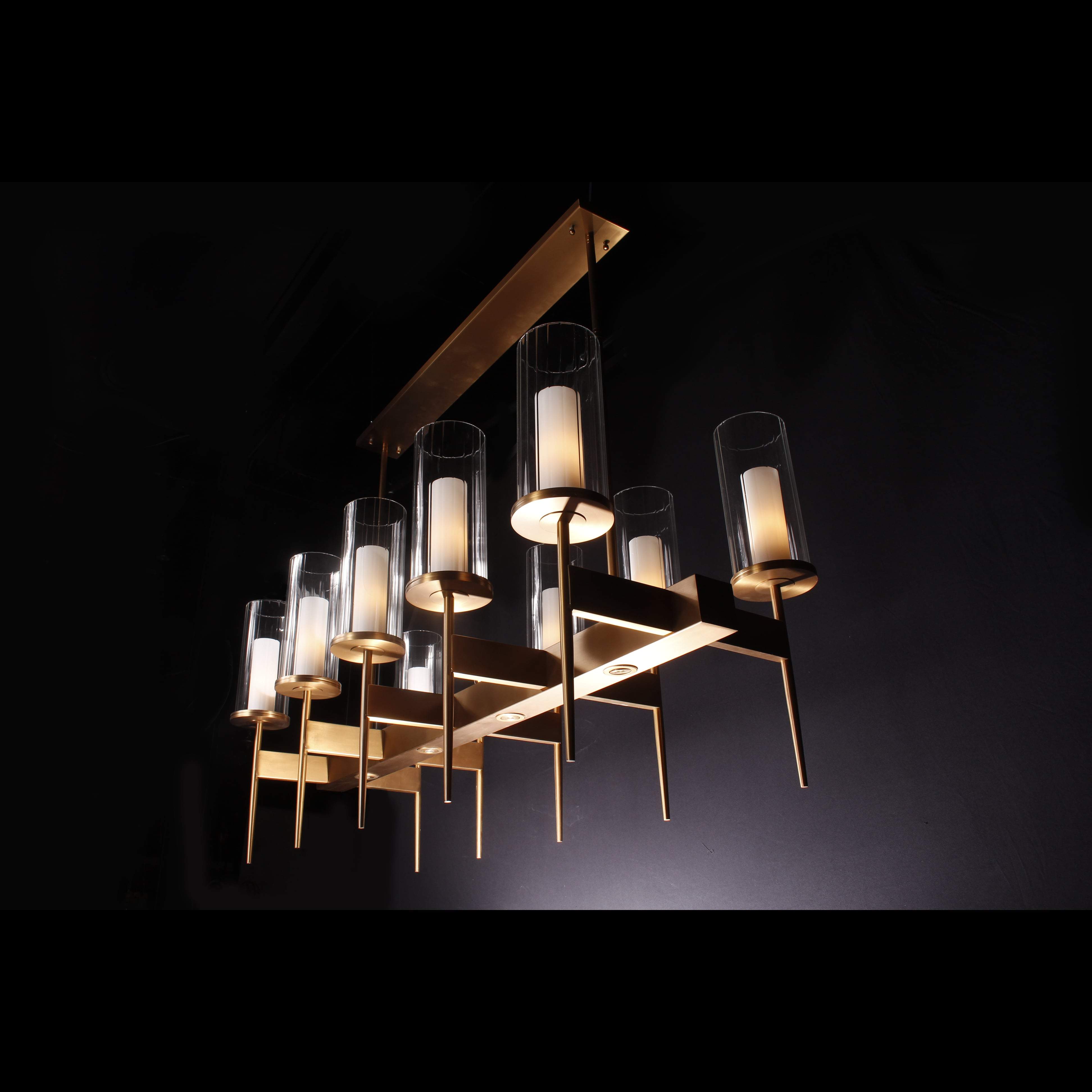 ULTA Brass Linear Rectangular Chandelier - Italian Concept
