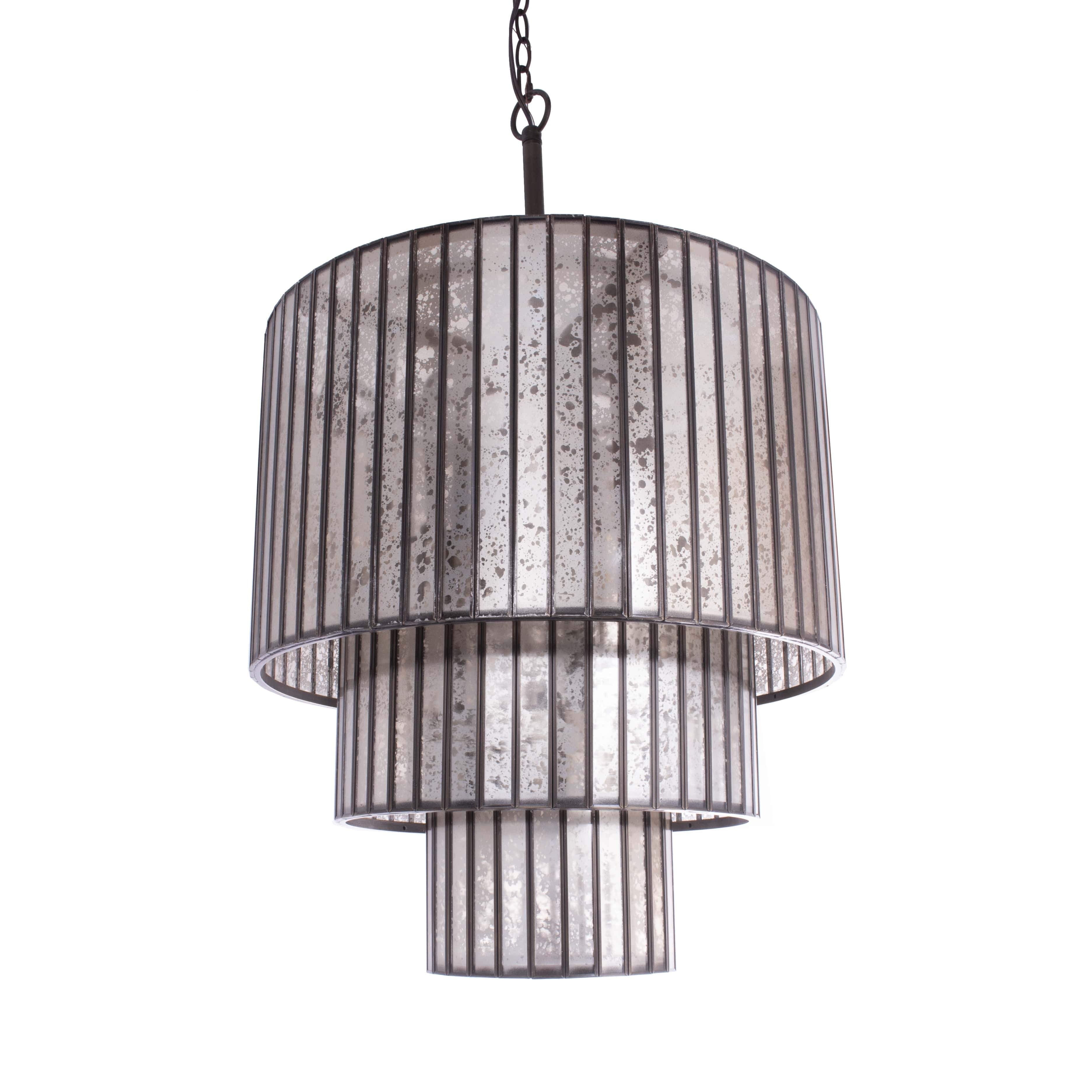 3-Tier Mercury Glass Pendant Light - Italian Concept -