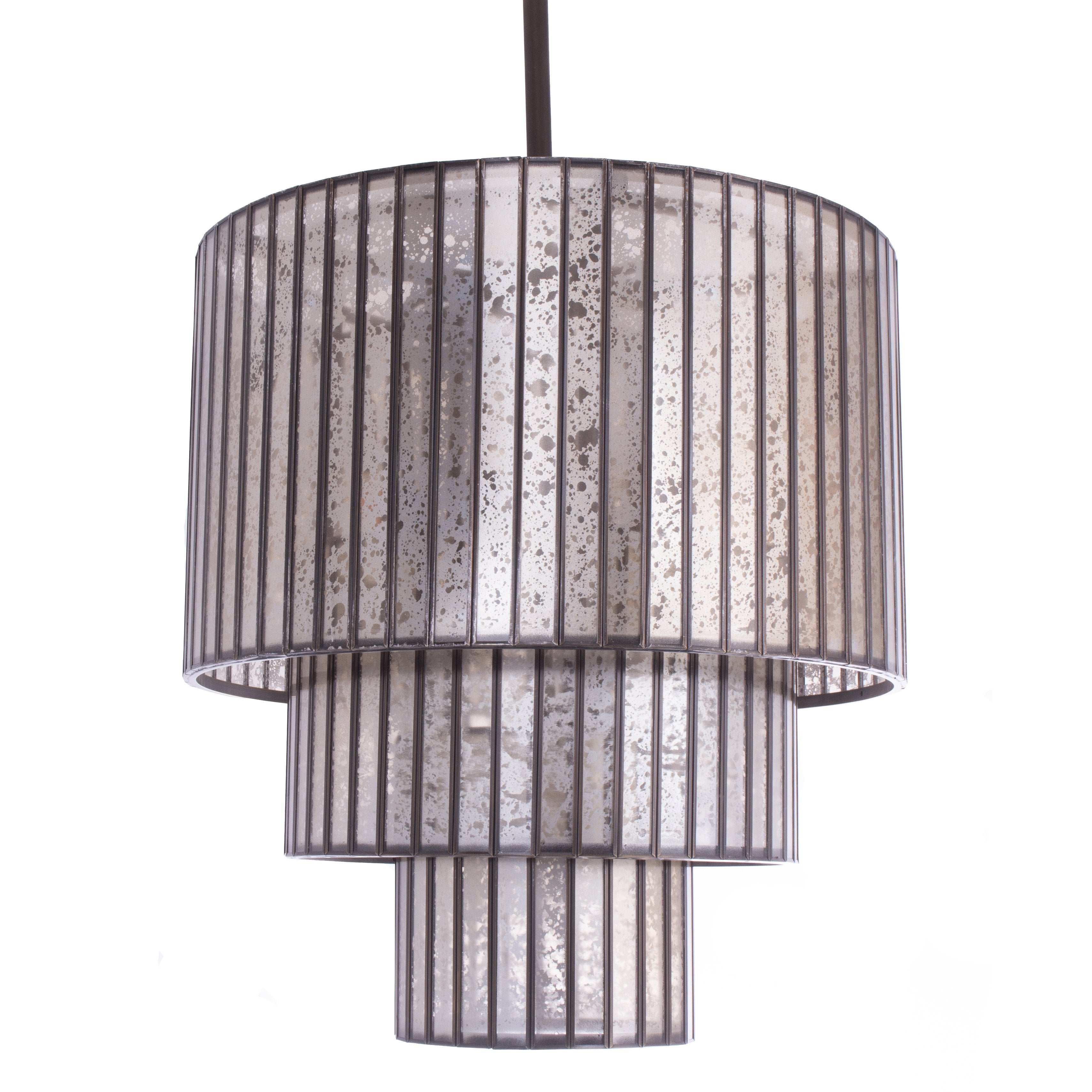 3-Tier Mercury Glass Pendant Light - Italian Concept -