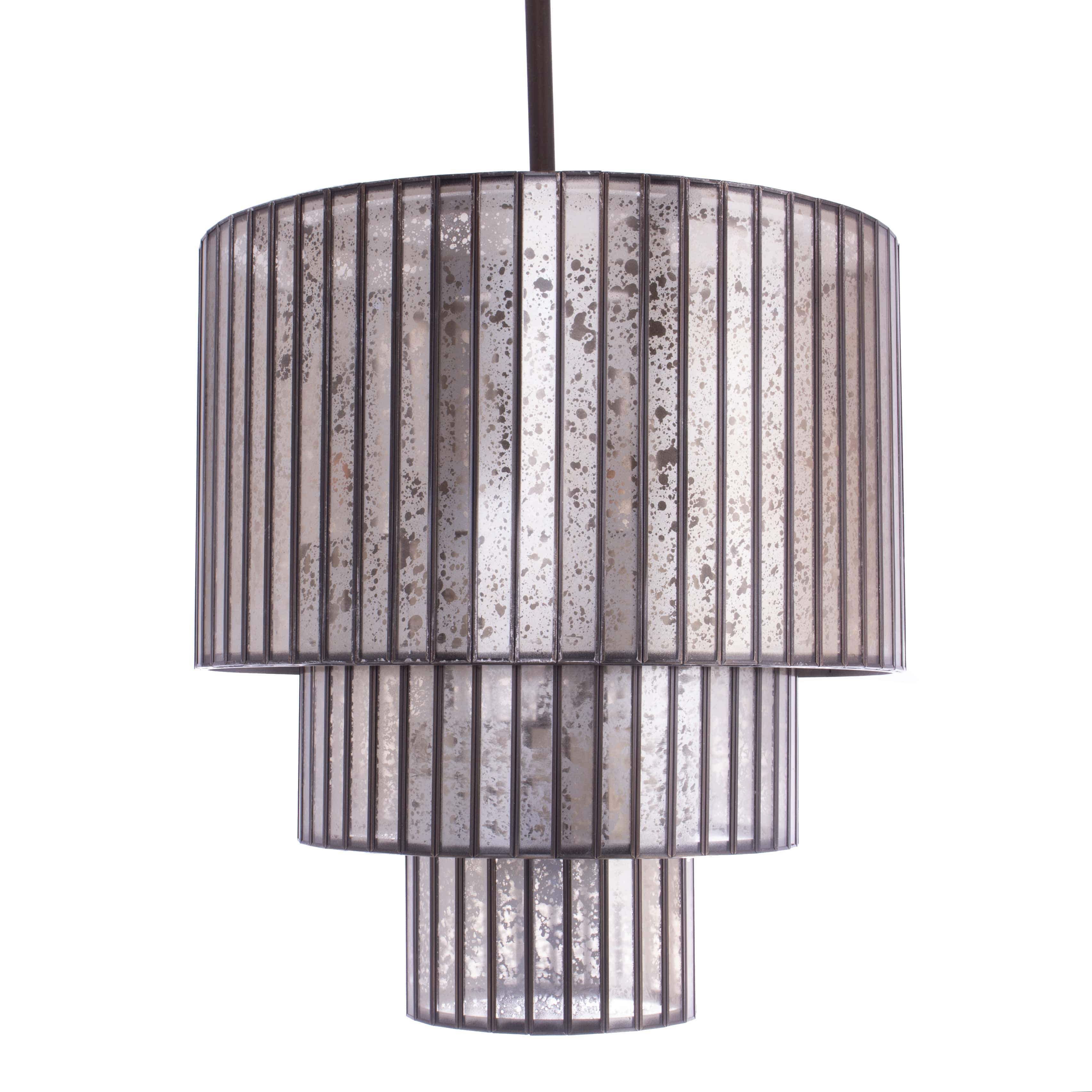 3-Tier Mercury Glass Pendant Light - Italian Concept - Size