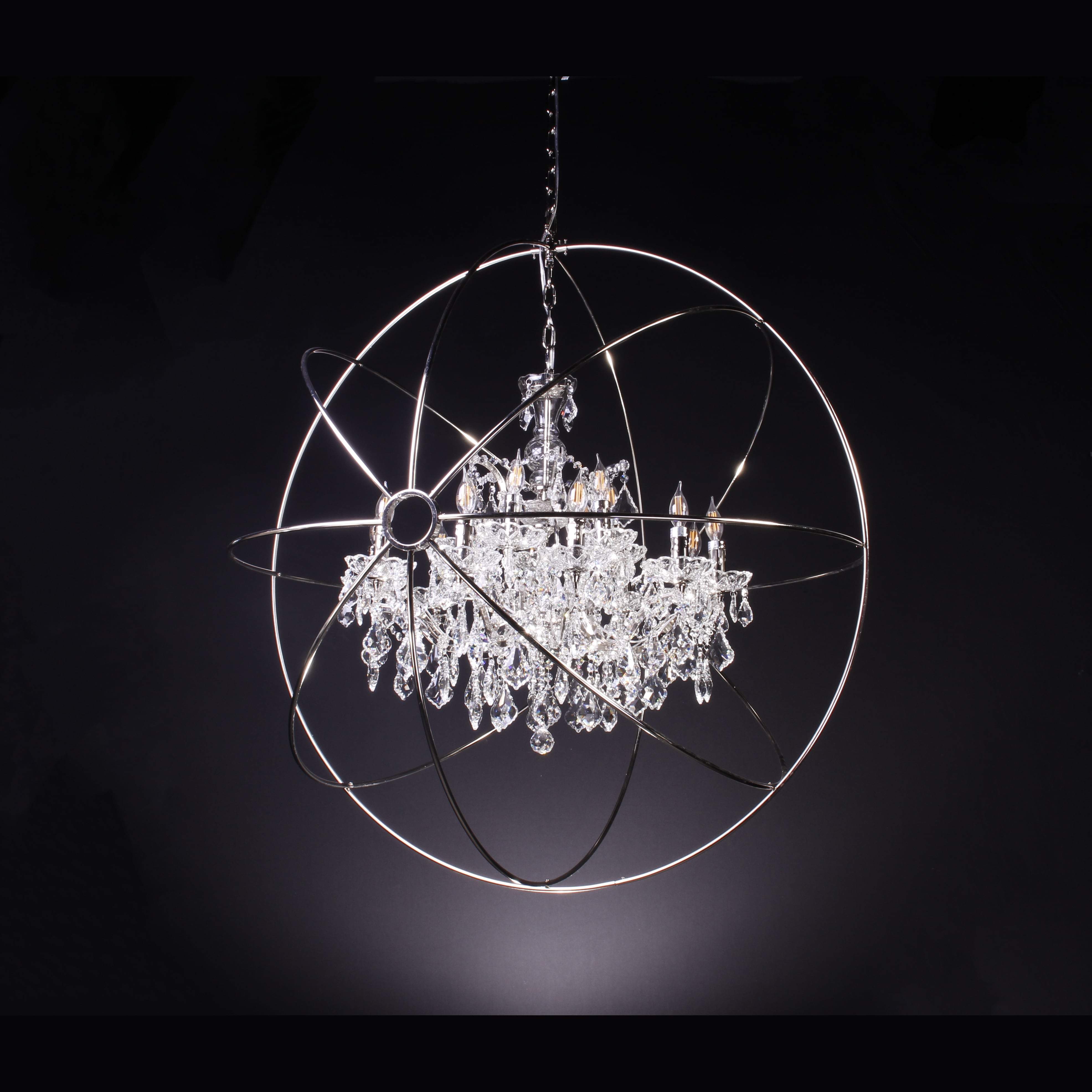 MN Iron Orb Smoke Crystal Chandelier - Italian Concept