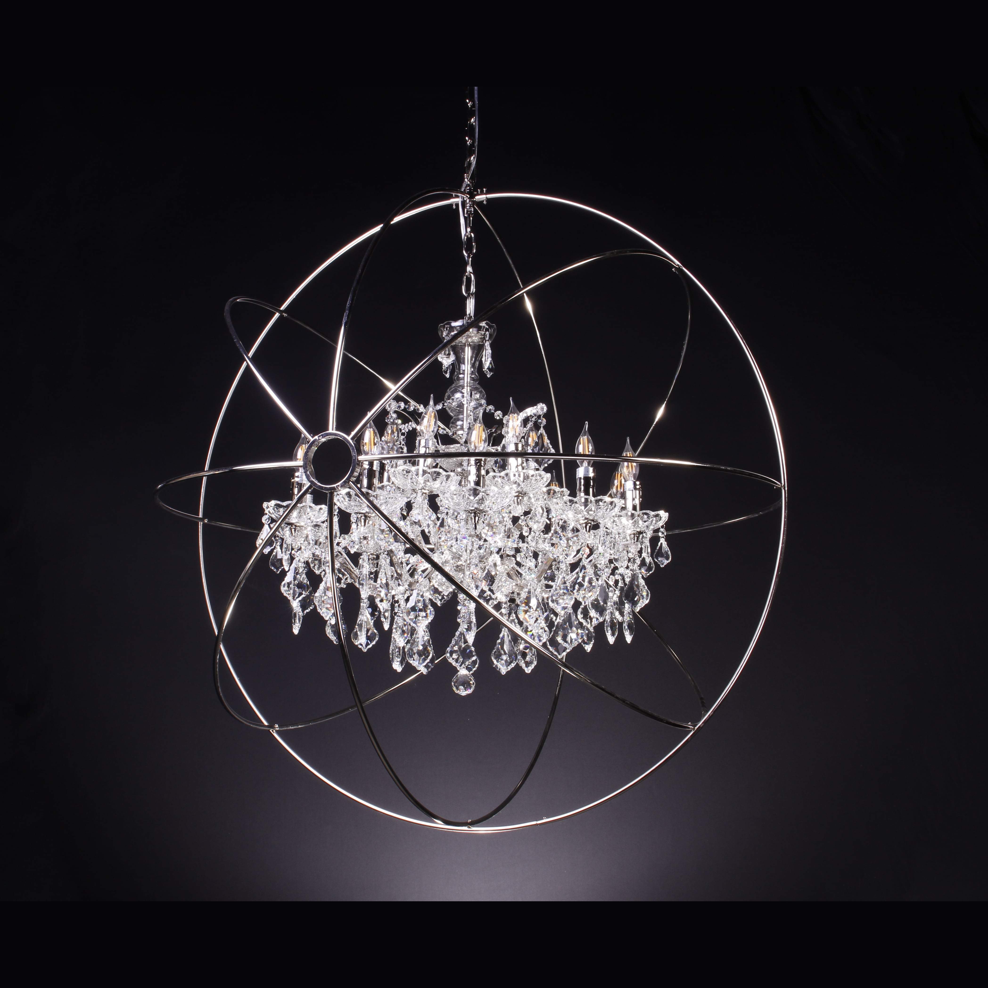 MN Iron Orb Smoke Crystal Chandelier - Italian Concept