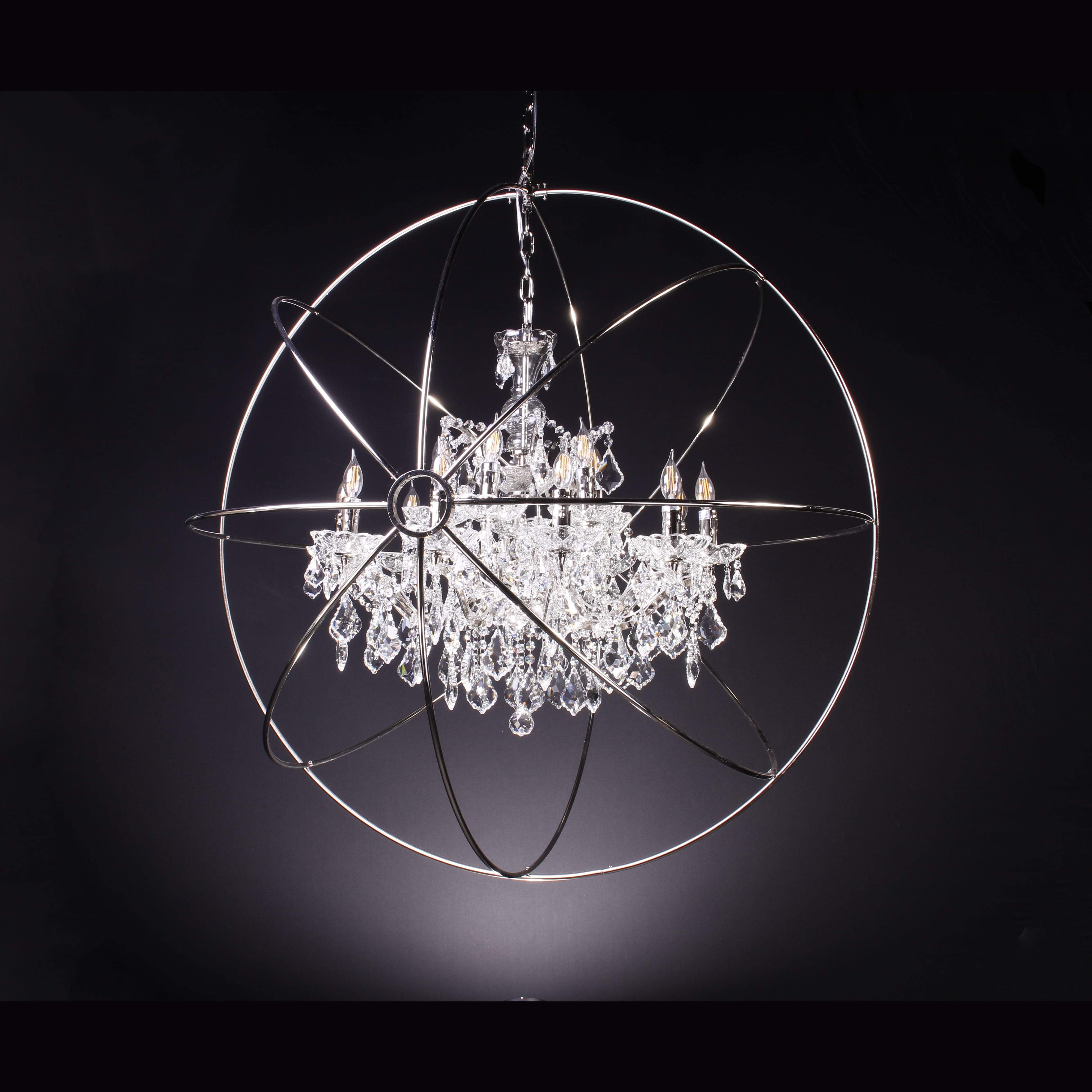 MN Iron Orb Smoke Crystal Chandelier - Italian Concept