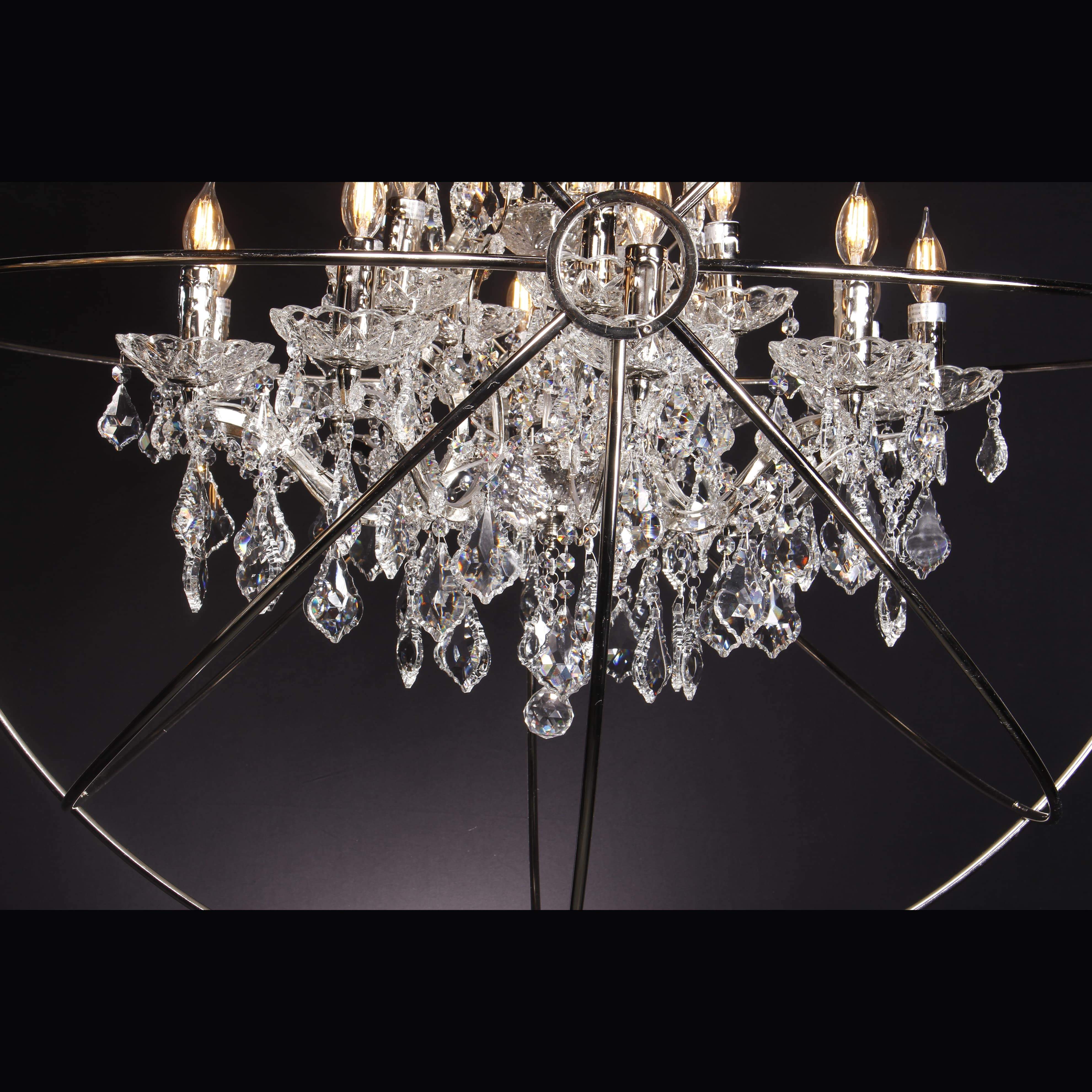 MN Iron Orb Smoke Crystal Chandelier - Italian Concept