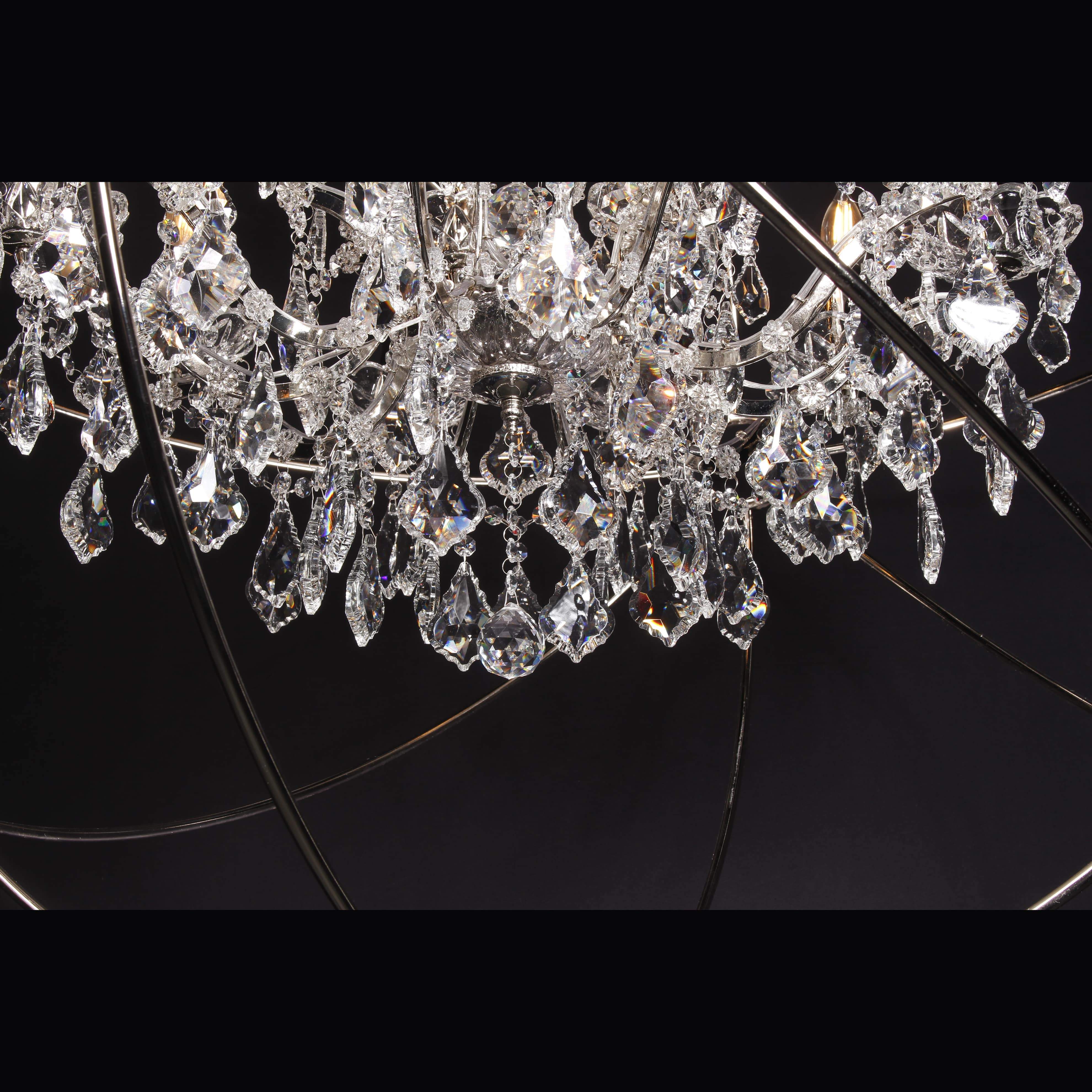 MN Iron Orb Smoke Crystal Chandelier - Italian Concept