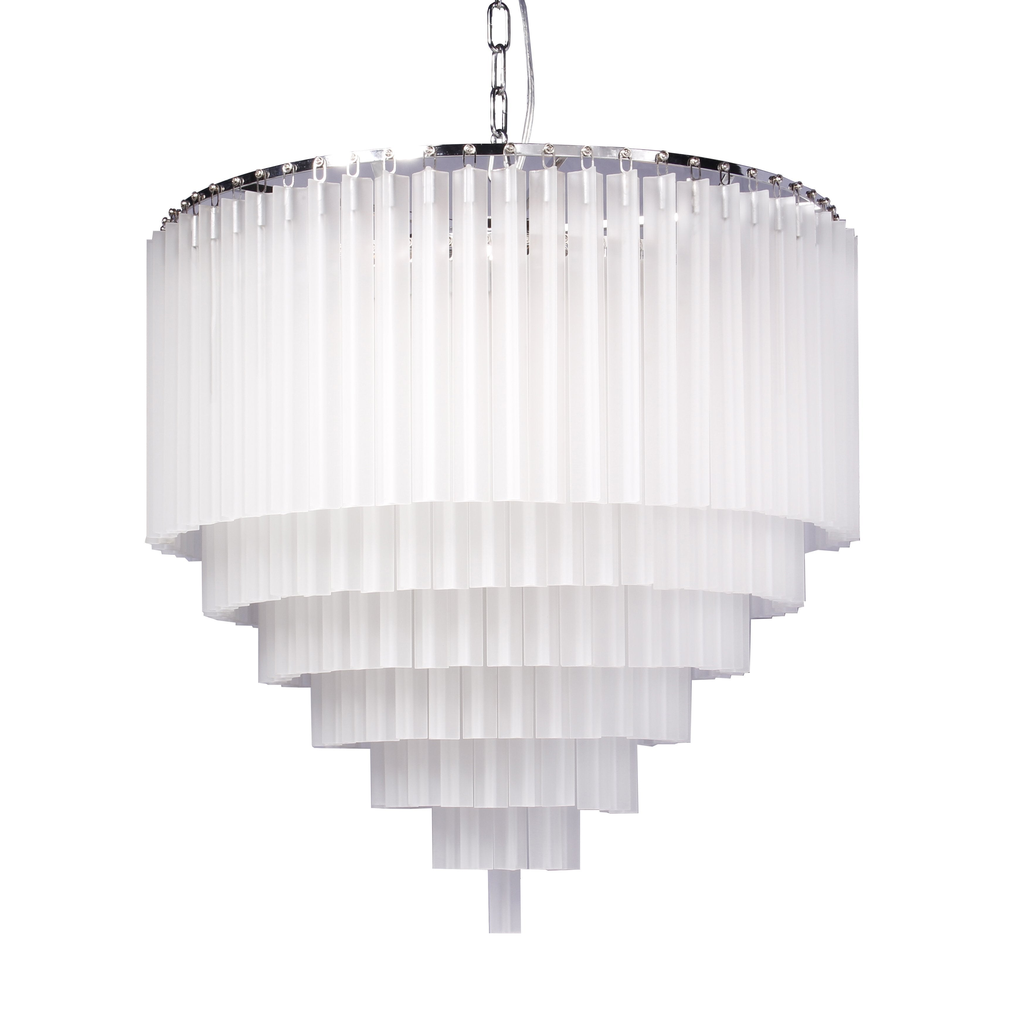 5-Tier Apex Odeon Frost Crystal Fringe Chandelier - Italian Concept -