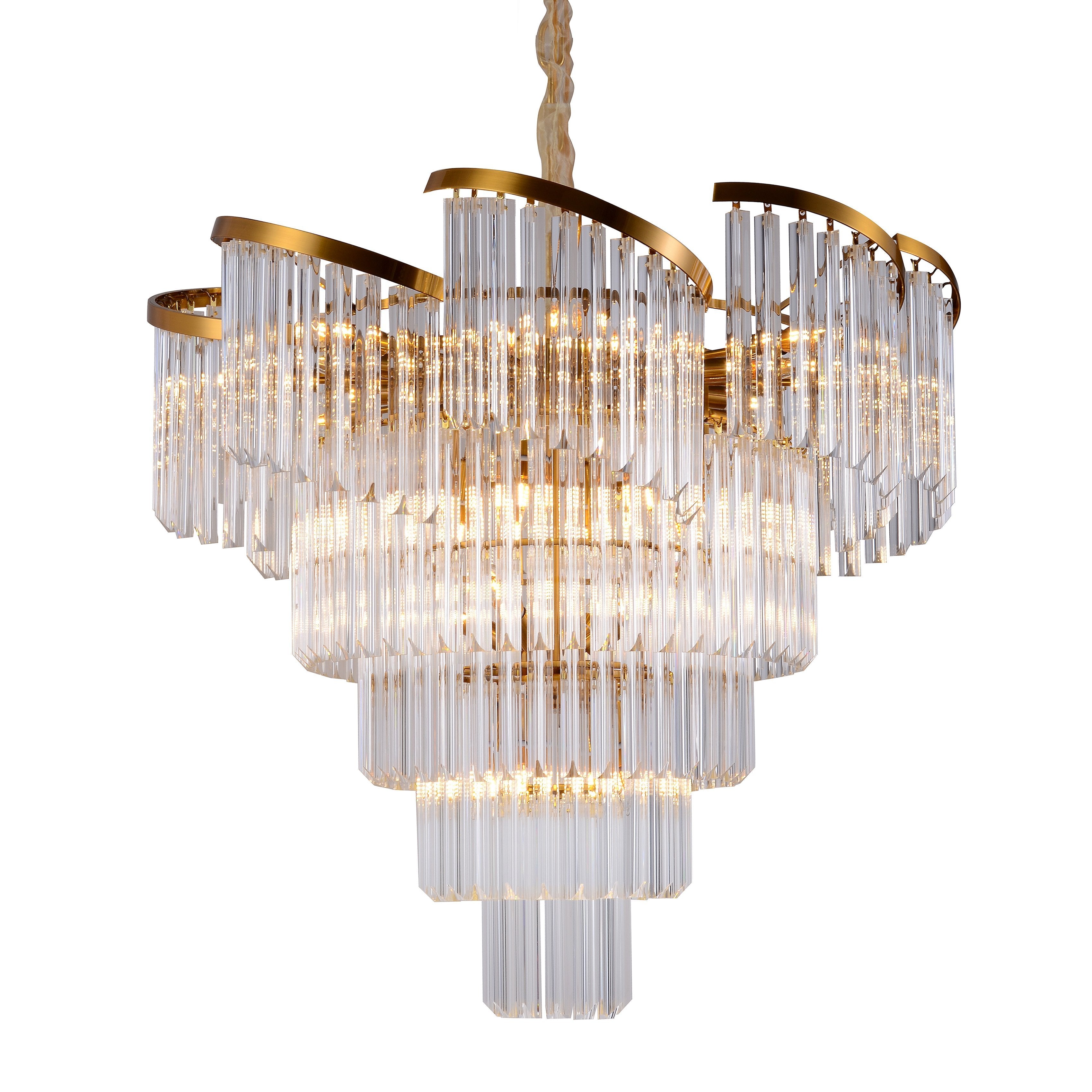 Twin Palms Round Crystal Chandelier - Italian Concept