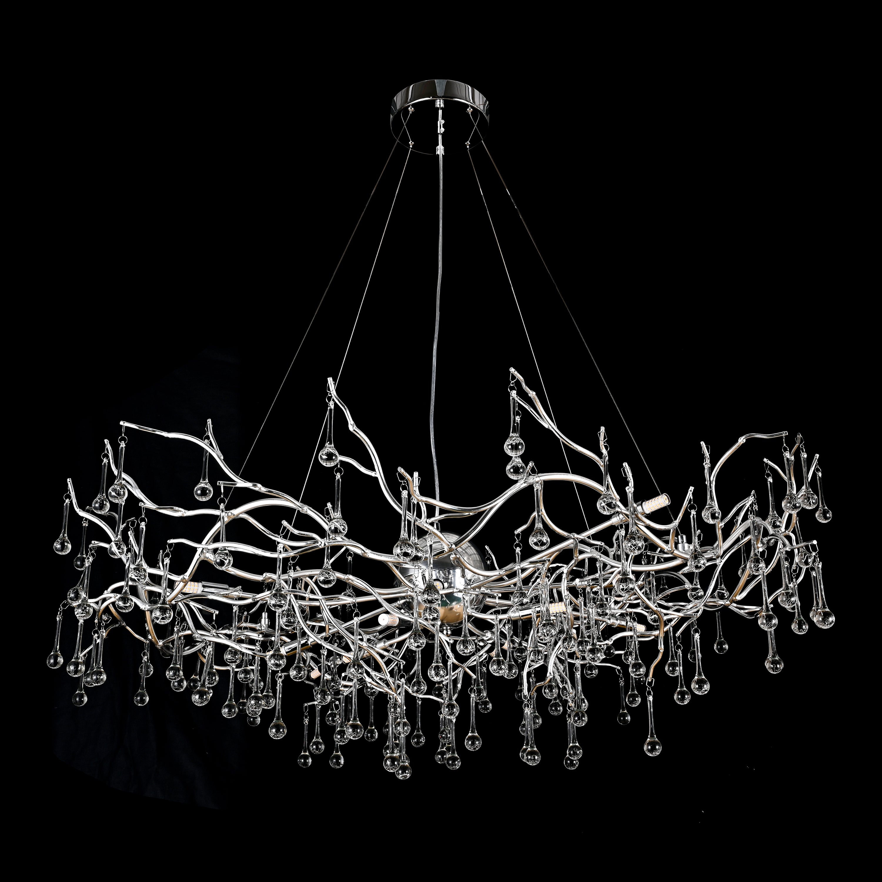 Dawn Livio Teardrop Branching Brass Round Chandelier - Italian Concept