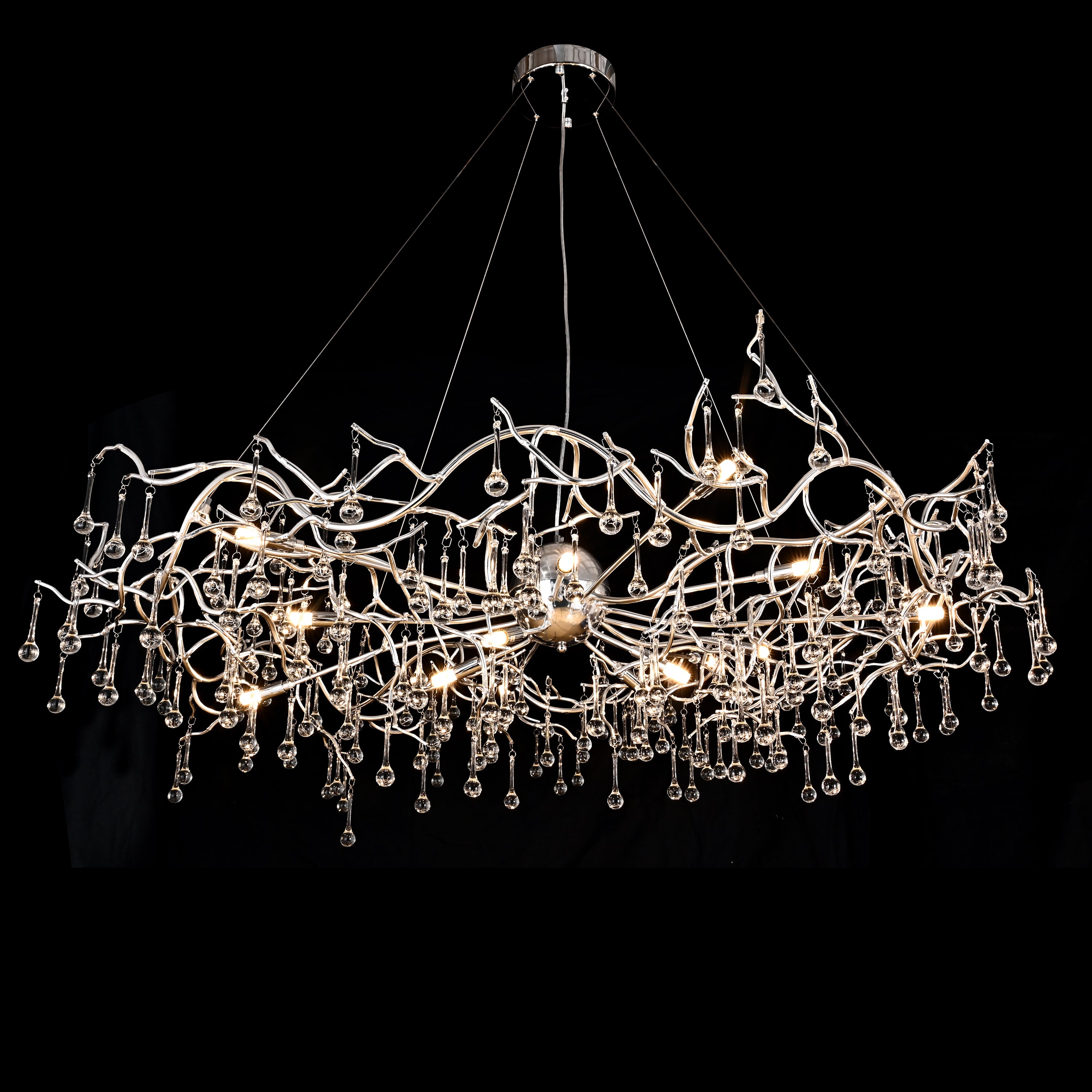 Dawn Livio Teardrop Branching Brass Round Chandelier - Italian Concept