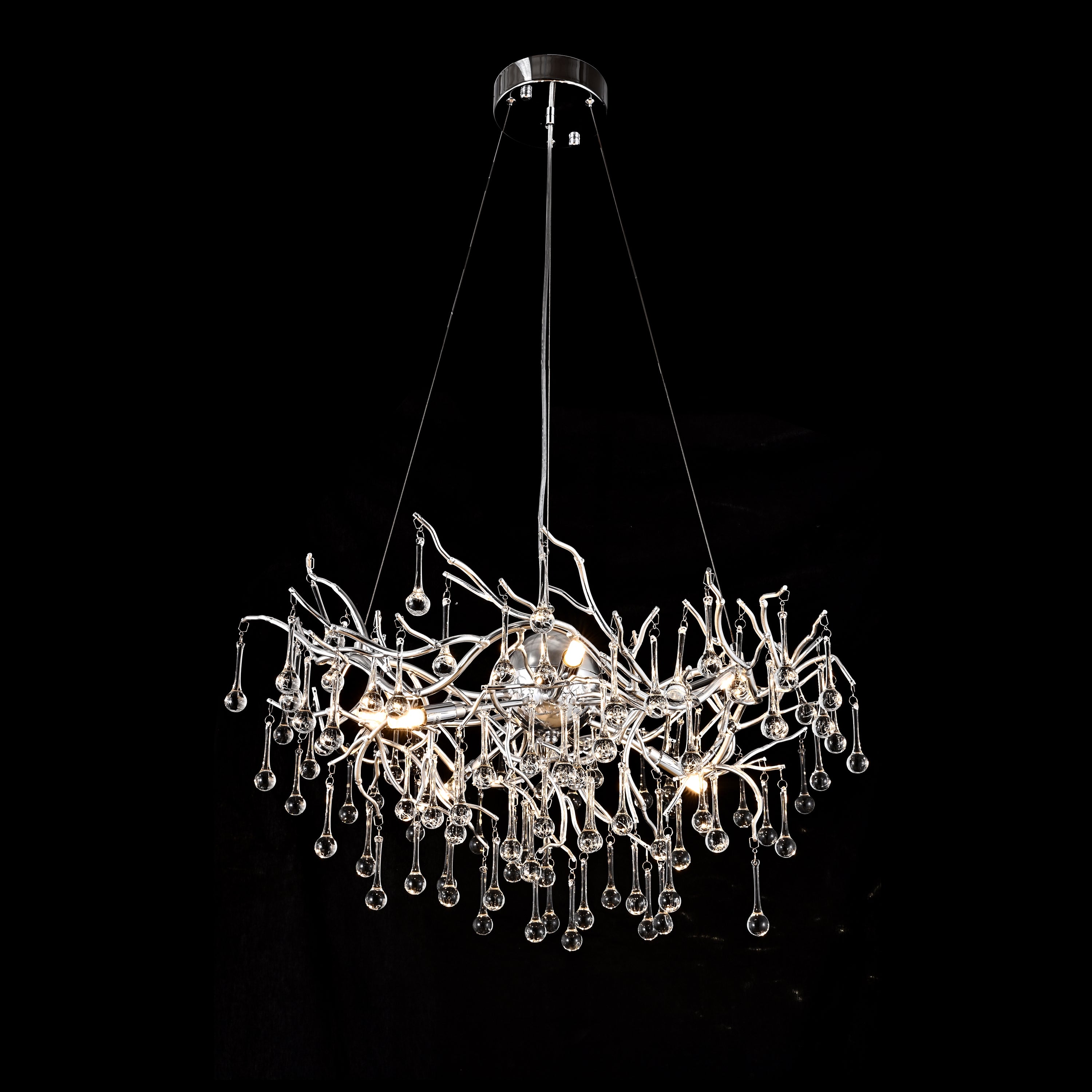 Dawn Livio Teardrop Branching Brass Round Chandelier - Italian Concept